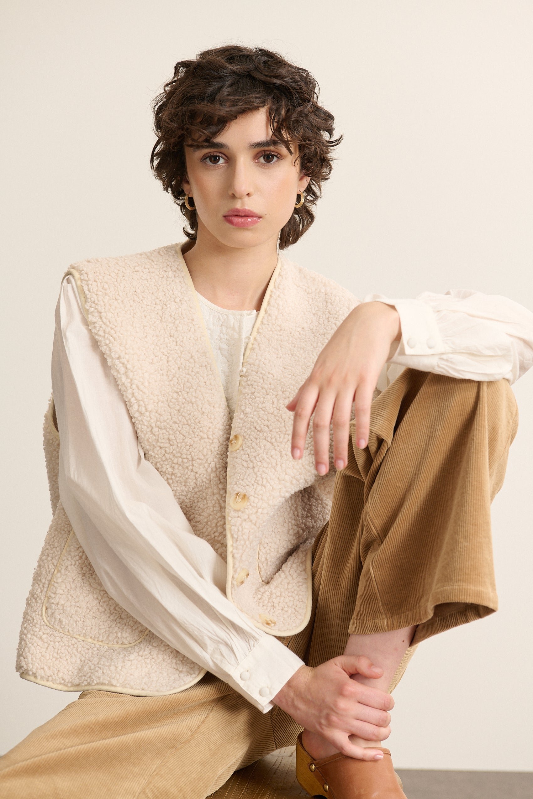 Sleeveless jacket GARANCE PARIS White