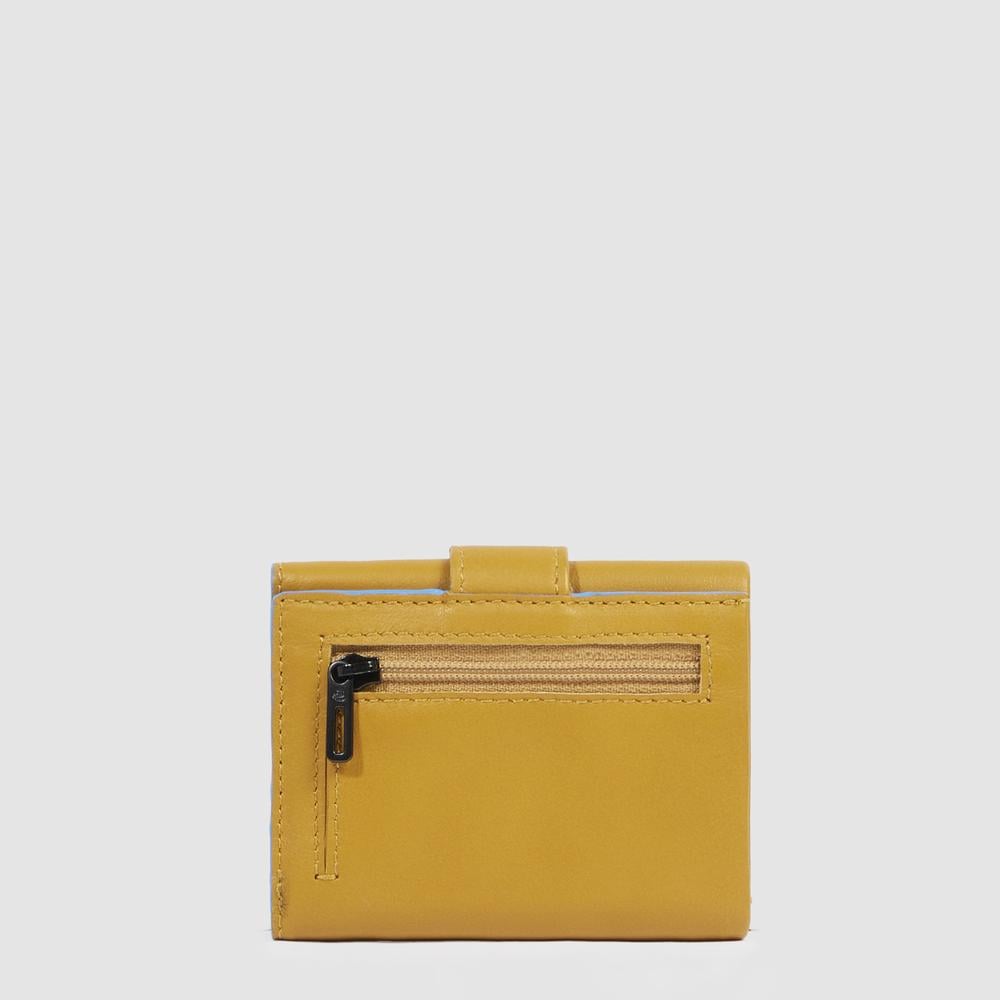 Men's pocket wallet with back coin pocket, credit card holder, and RFID protection PIQUADRO Yellow