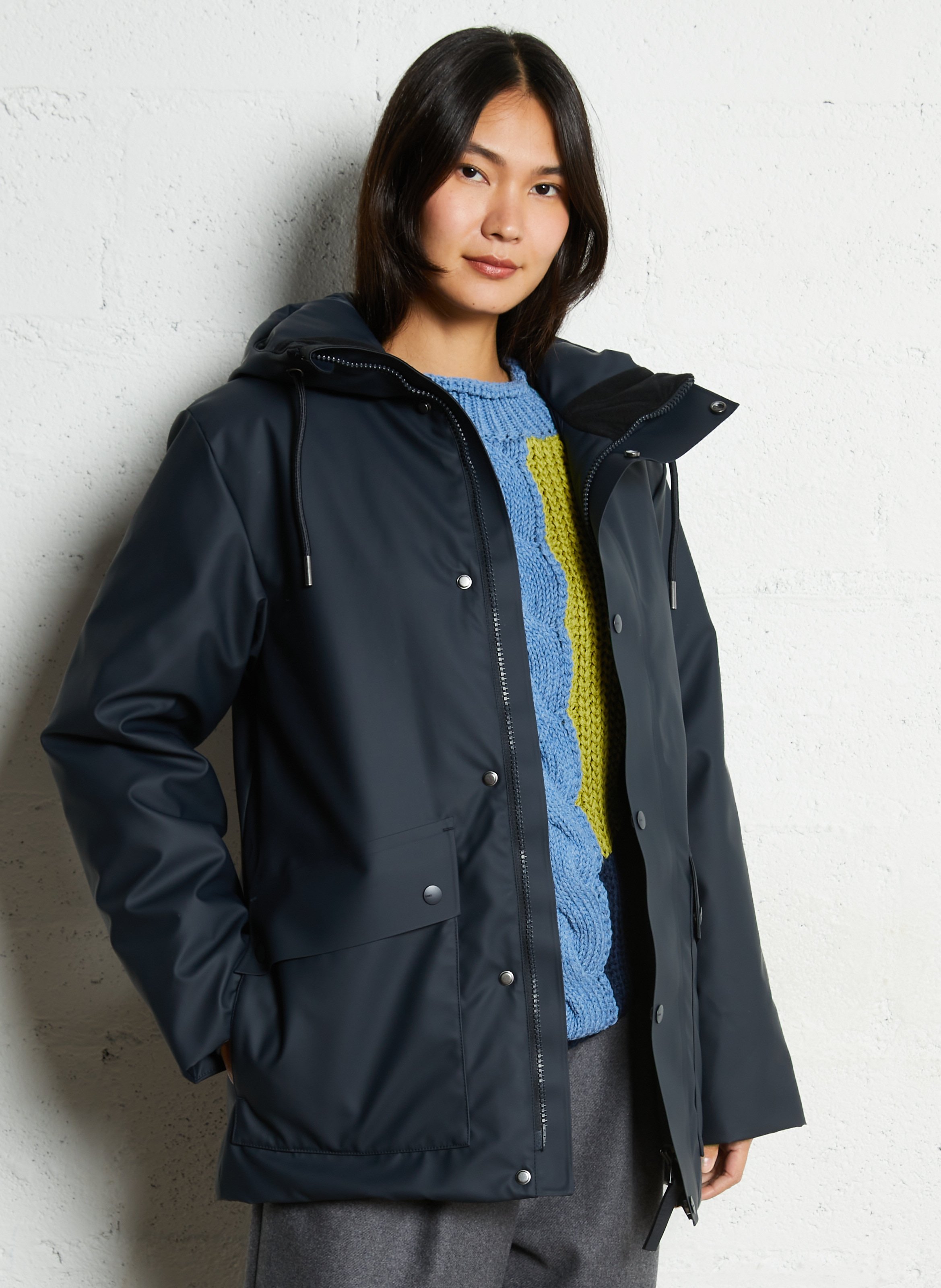 Straight high-neck parka RAINS Blue