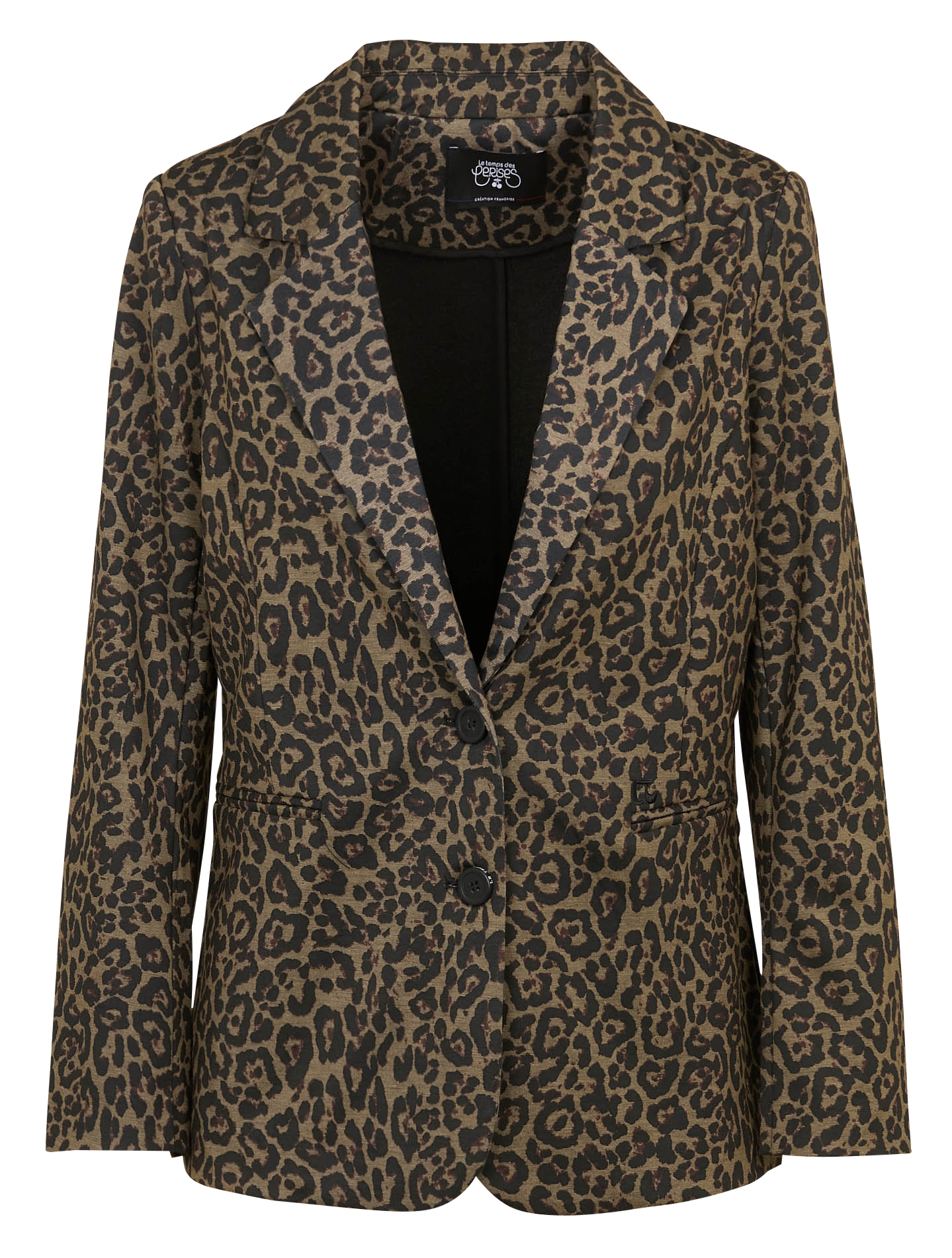Veste de blazer ajustée à imprimé léopard LE TEMPS DES CERISES Marron