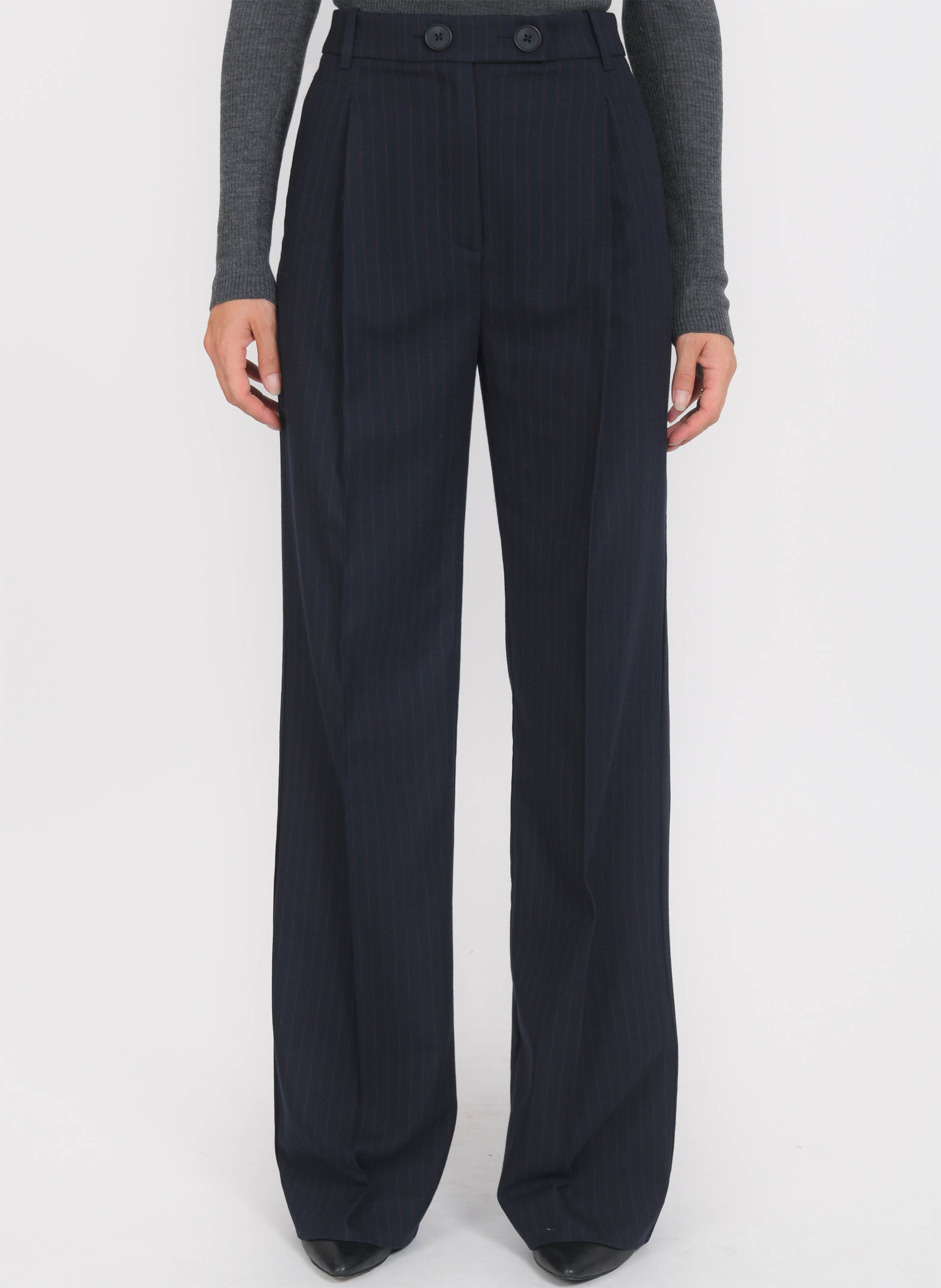 Pantalon droit à rayures KOOKAI Bleu