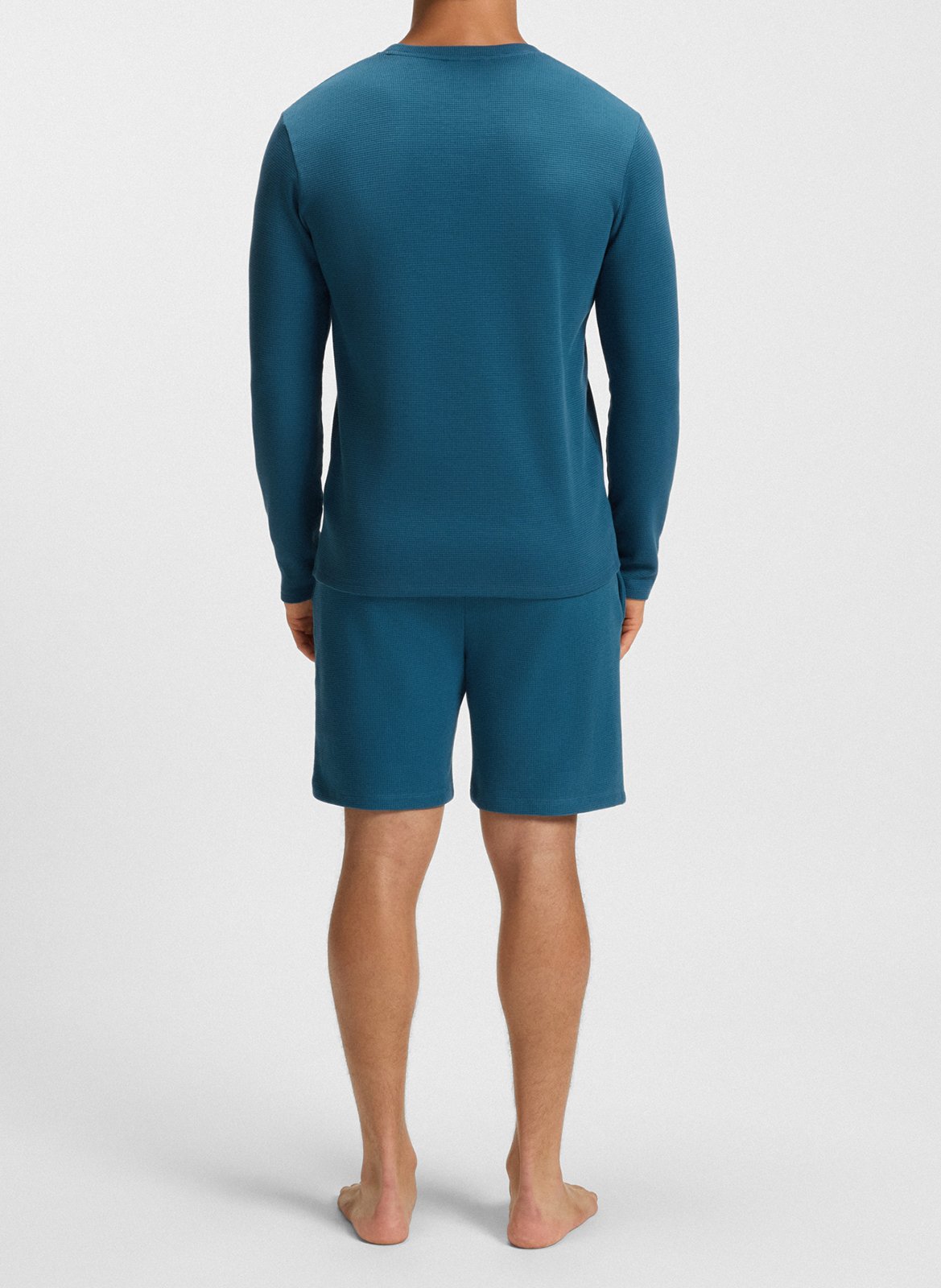 Straight long-sleeved T-shirt with logo BOSS Blue