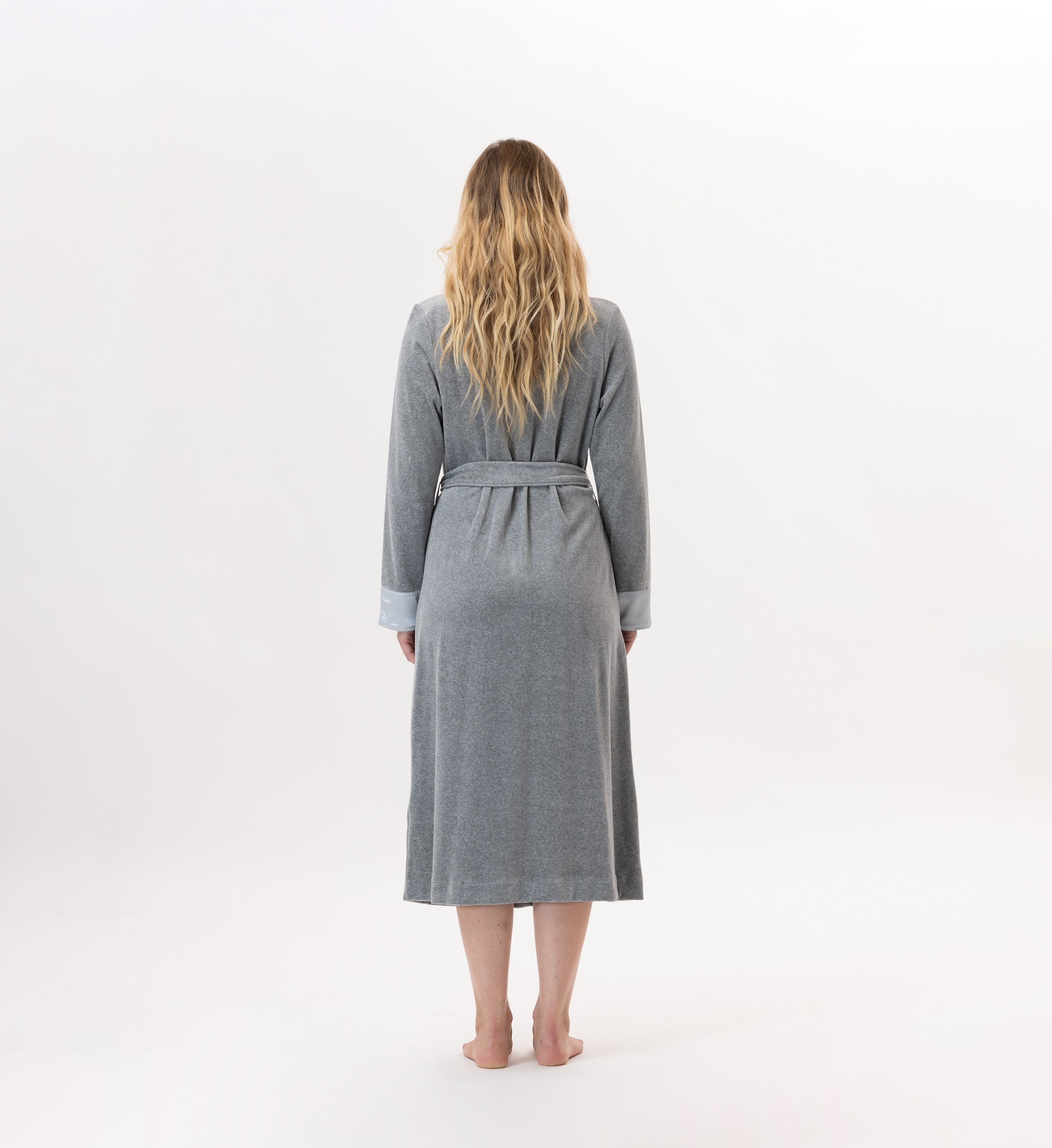 Crossed velvet dressing gown LE CHAT Grey