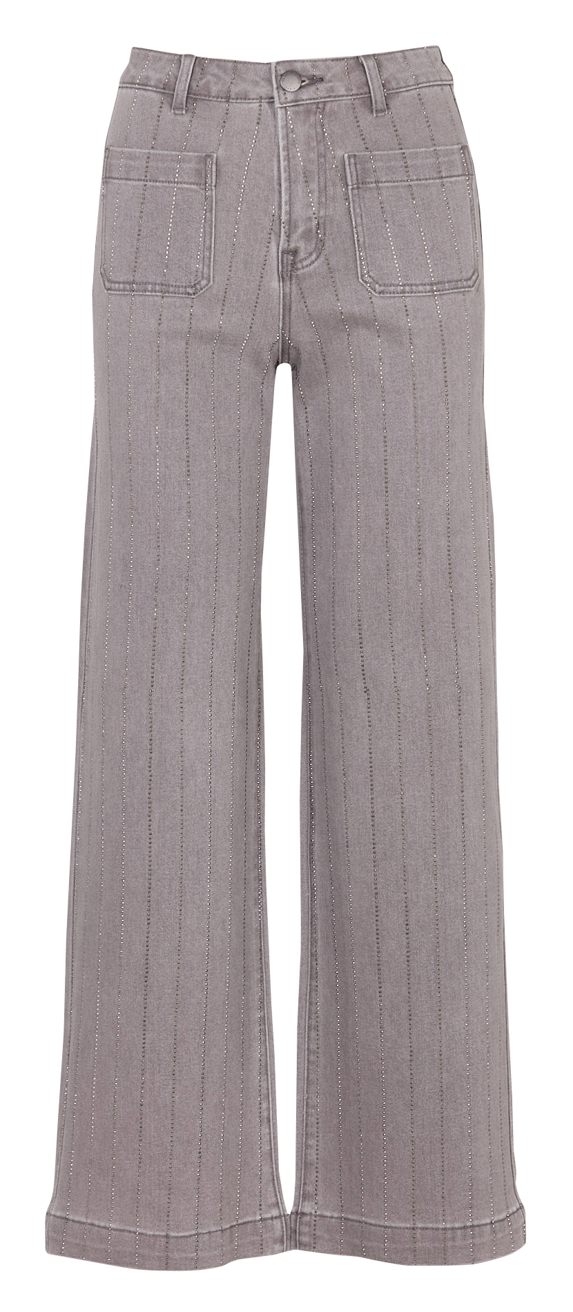 High-rise flared cotton-blend jeans ATLANTY Gris