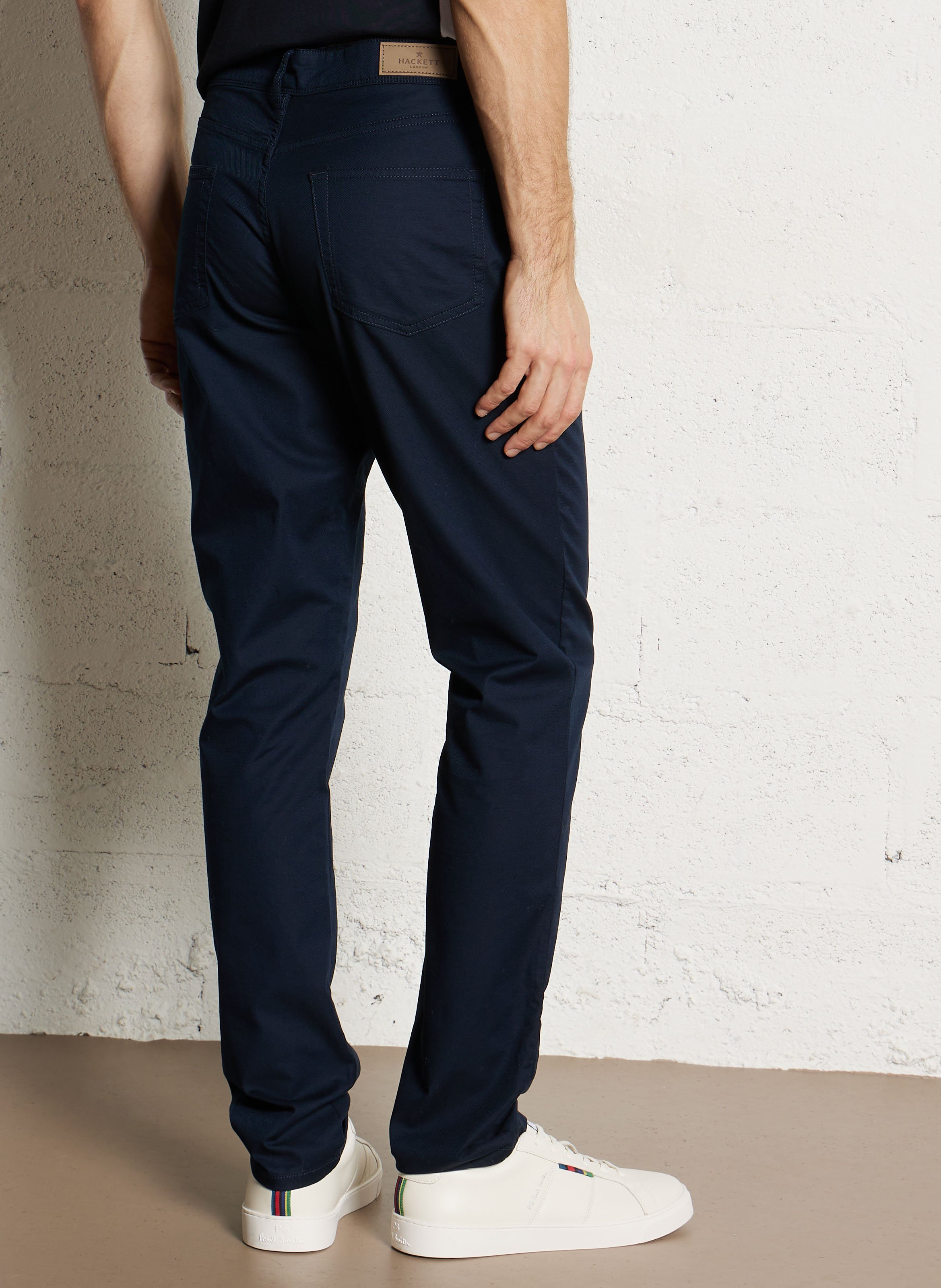 Rechte effen chino broek HACKETT Blauw
