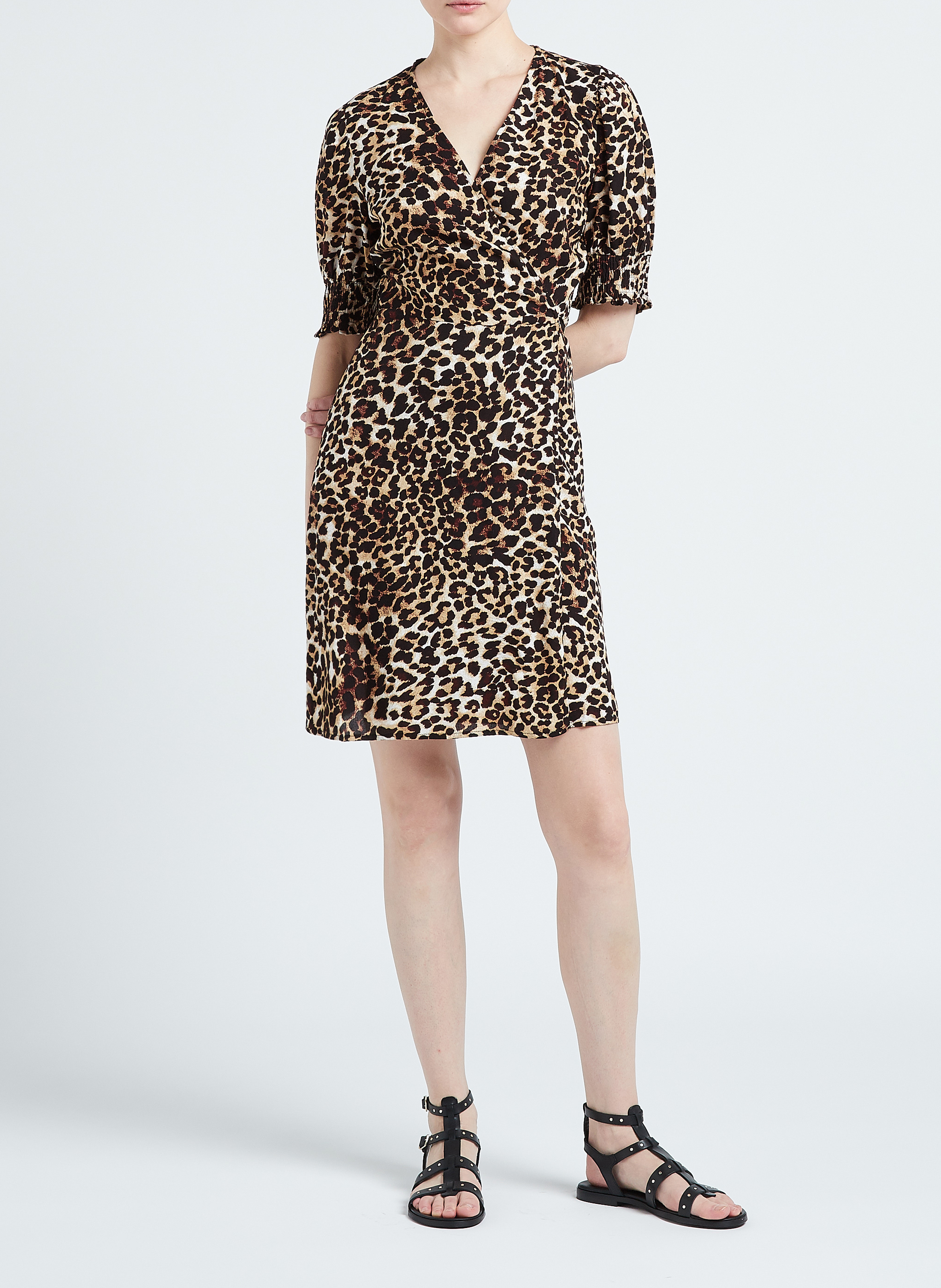 Platte, leren sandalen MELLOW YELLOW Zwart