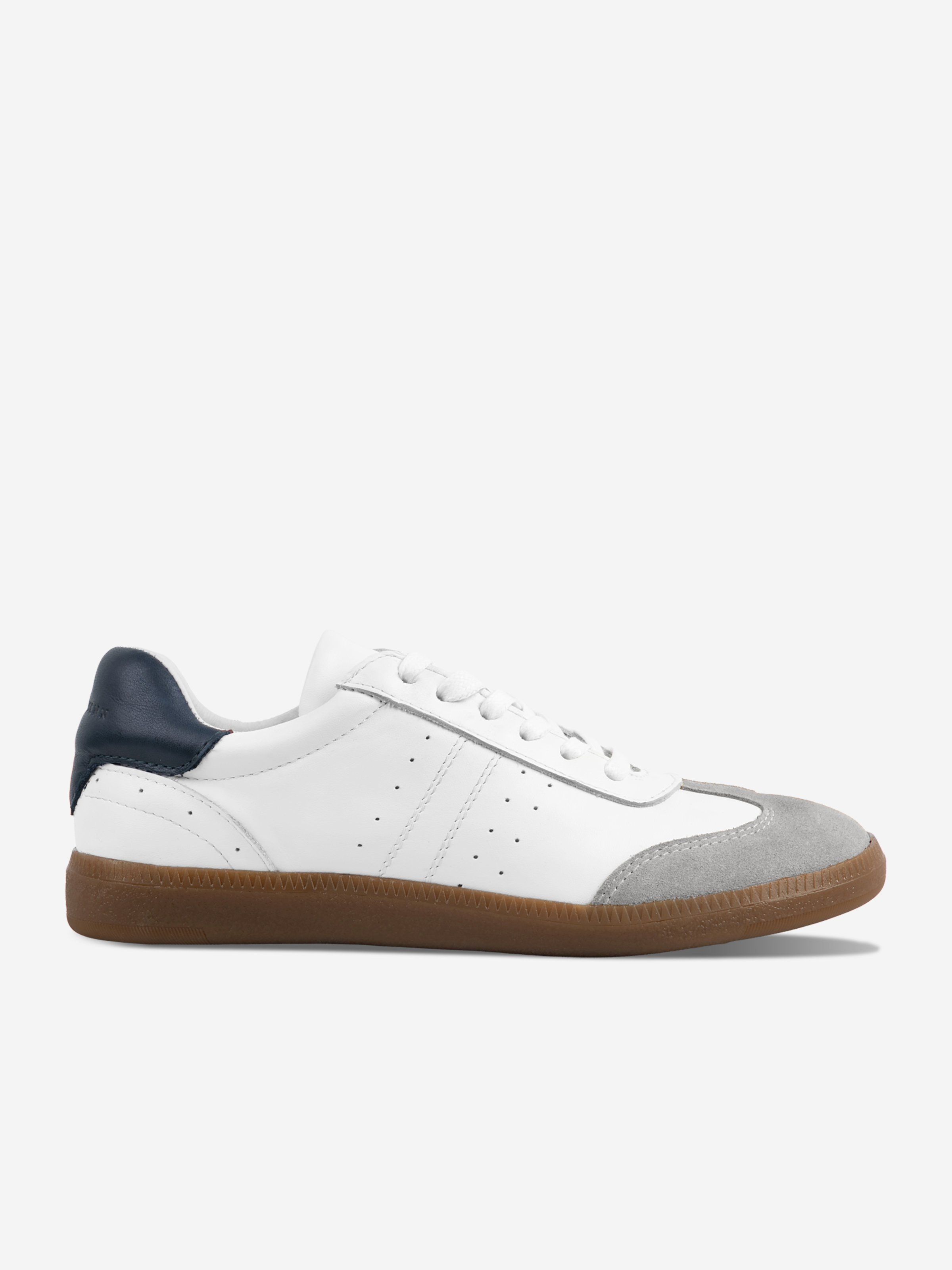<p>Tennis lace-up Alba in smooth white grey leather</p> JULES & JENN White
