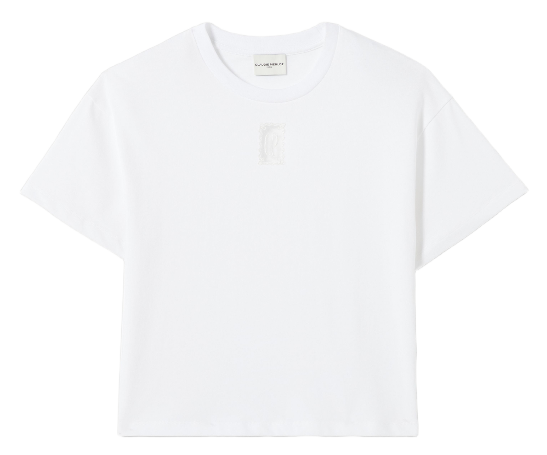 Tee-shirt col rond en coton CLAUDIE PIERLOT Beige