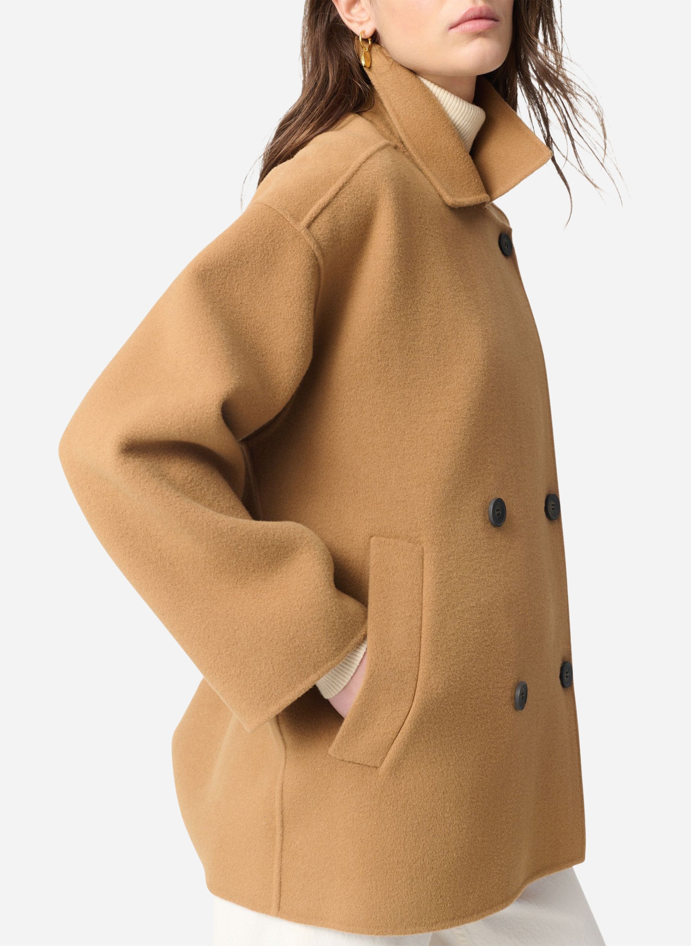 Manteau col classique en laine  VANESSA BRUNO Marron