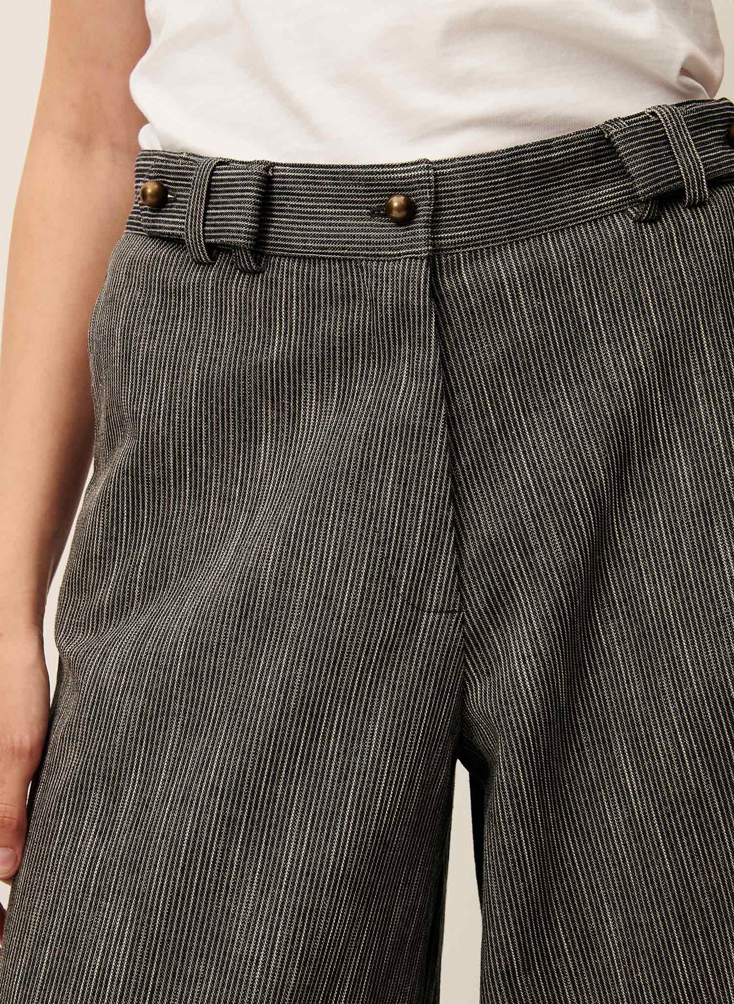 Wide-leg pants with braces SESSUN Grey