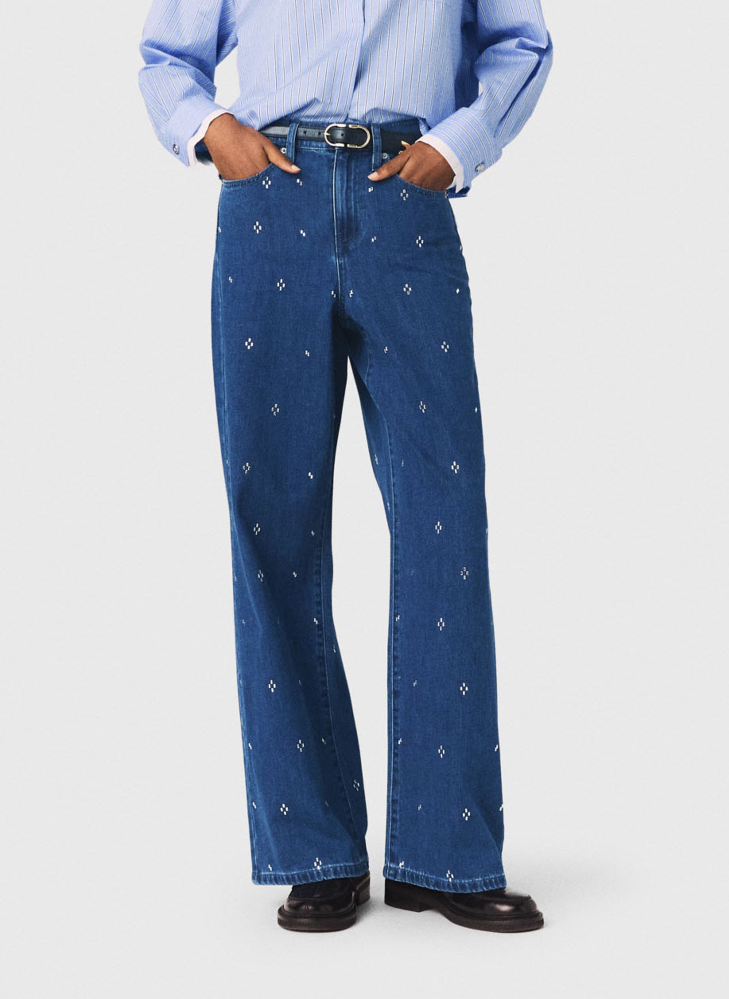 Jean large MAJE Bleu