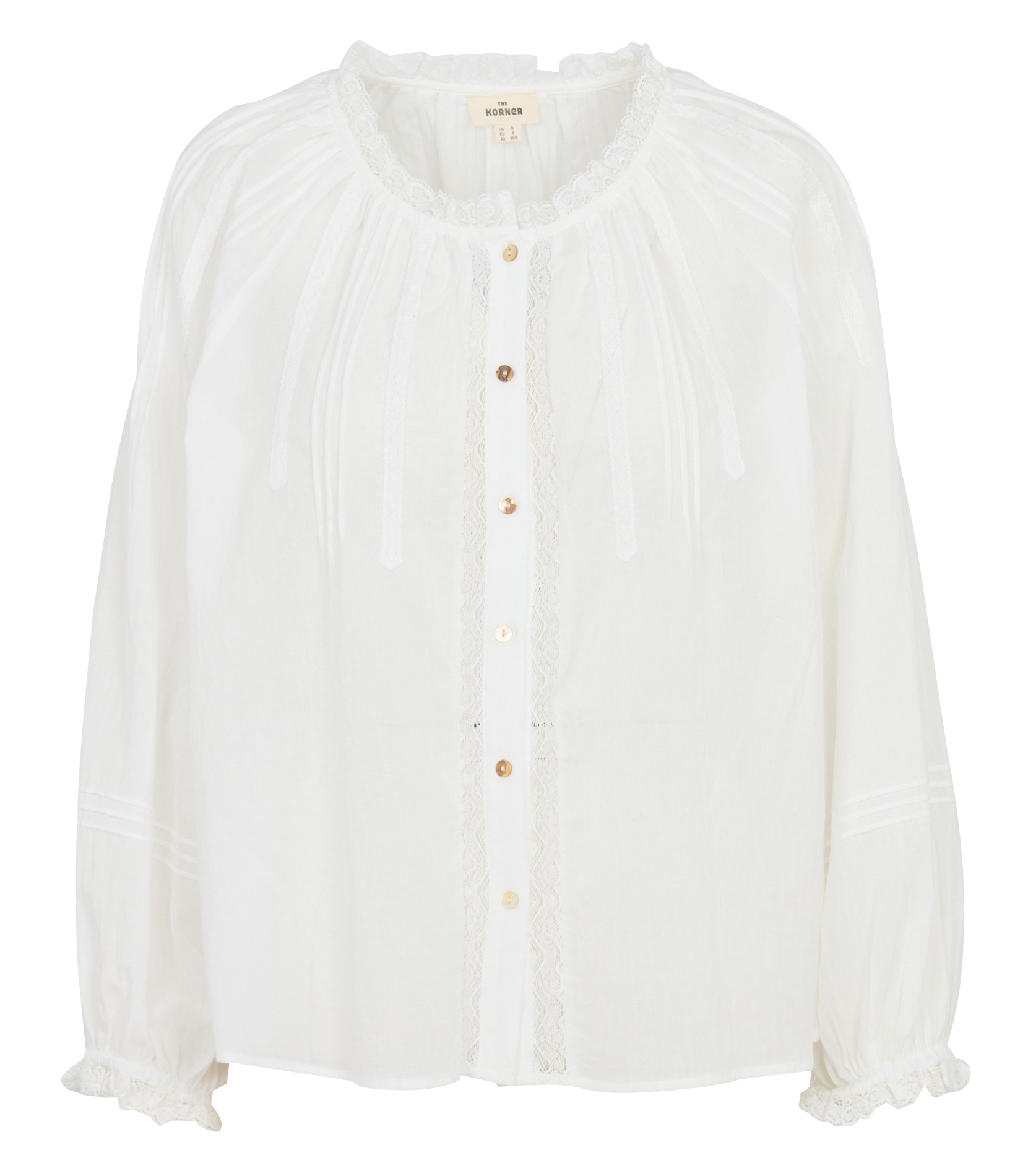 Blouse oversize col rond en coton THE KORNER Blanc