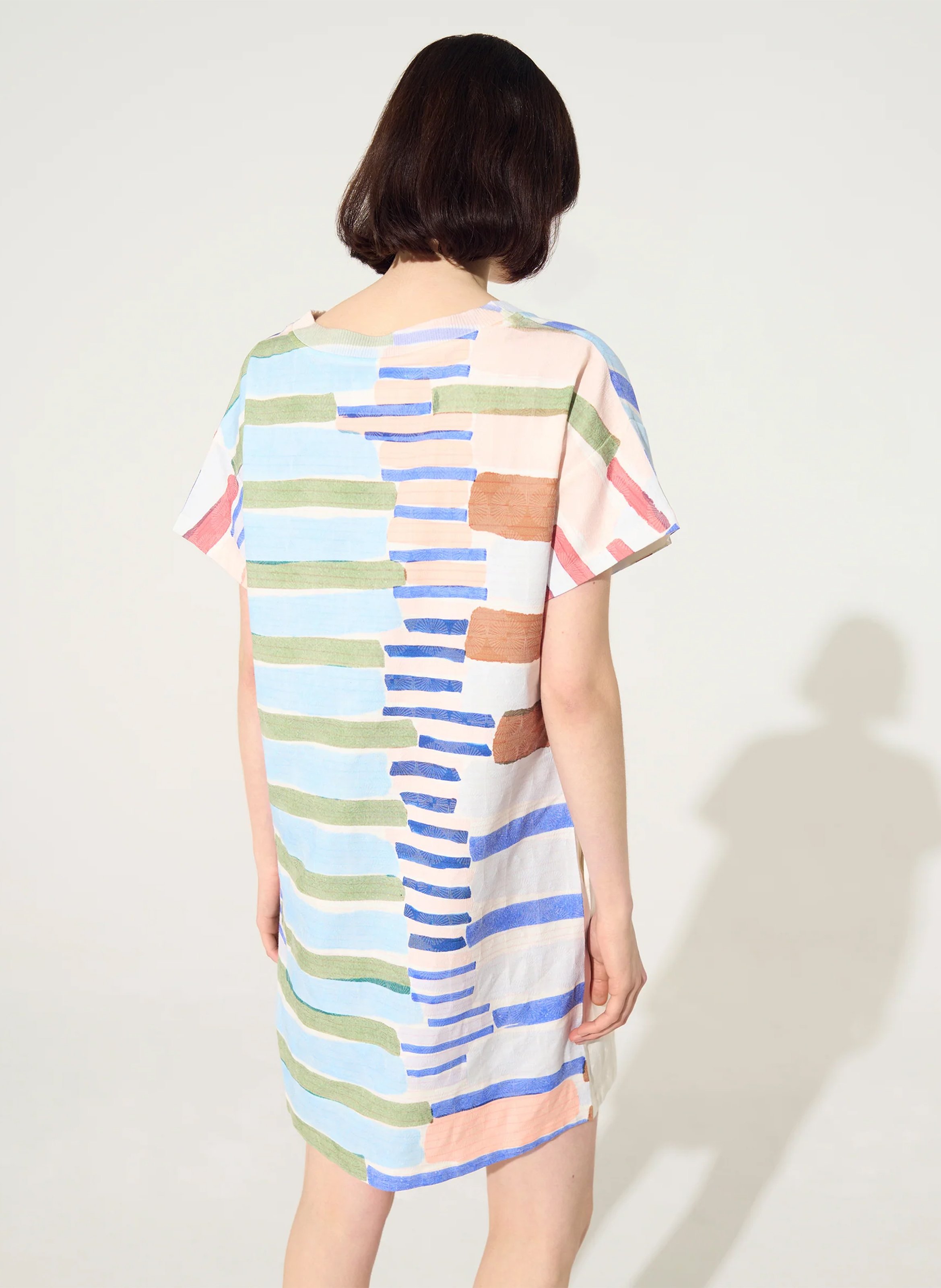 Robe col rond imprimé  ACOTE Bleu