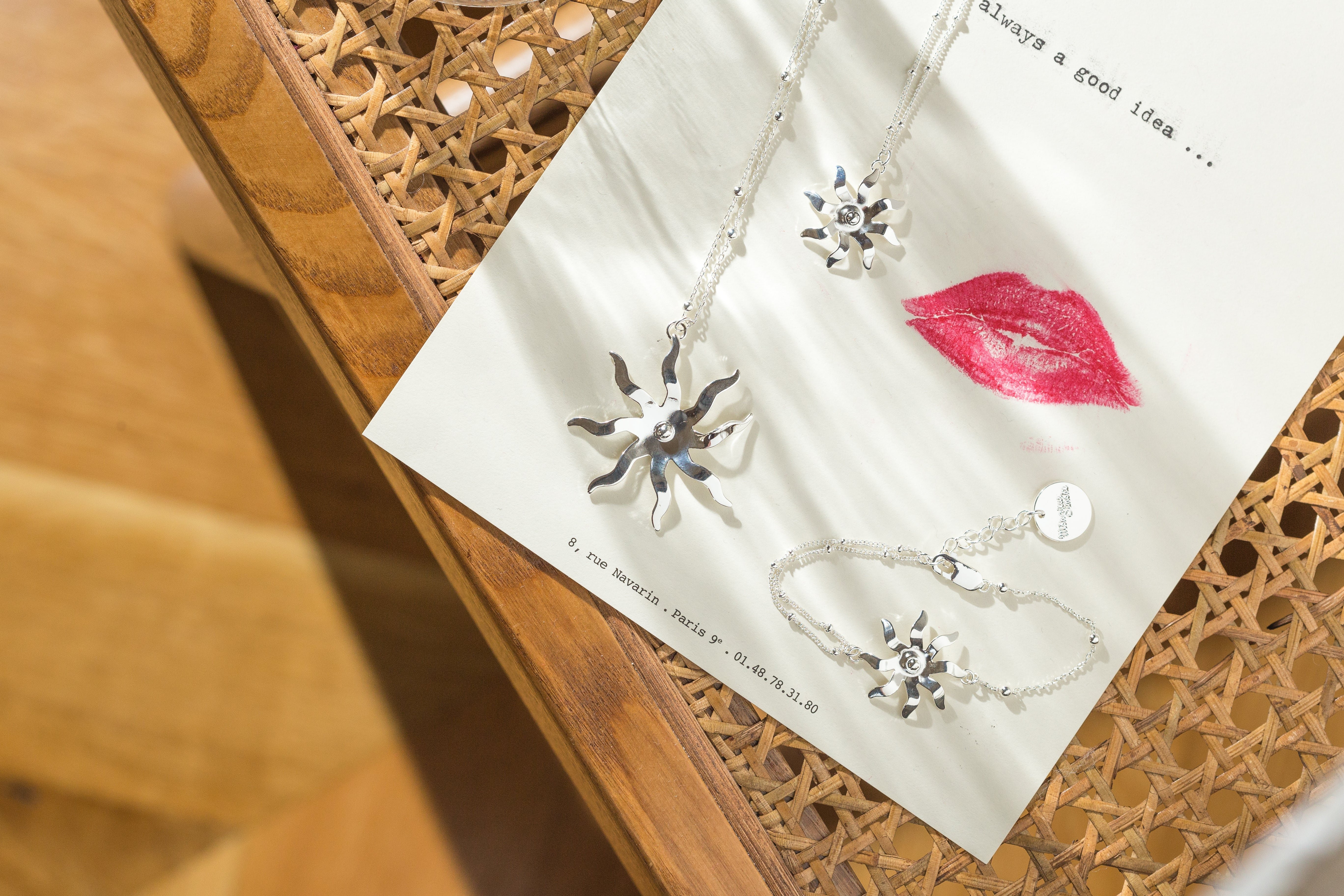 Silver-plated sun pendant MONSIEUR SIMONE Silver