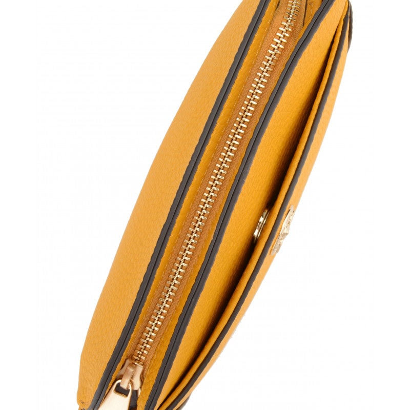 Crossbody bag in cowhide leather Orange