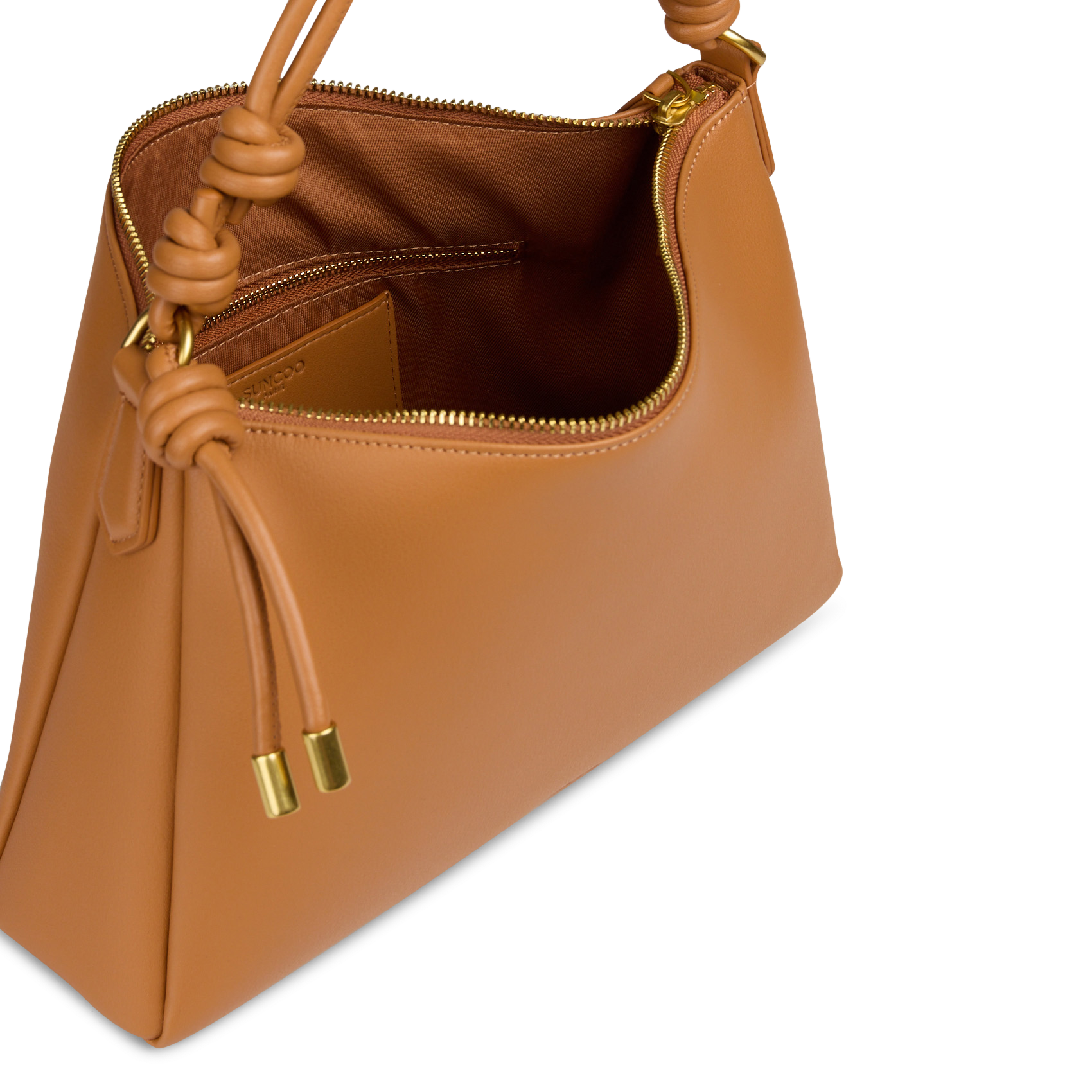 Handtas clutch in glad leer SUNCOO Beige