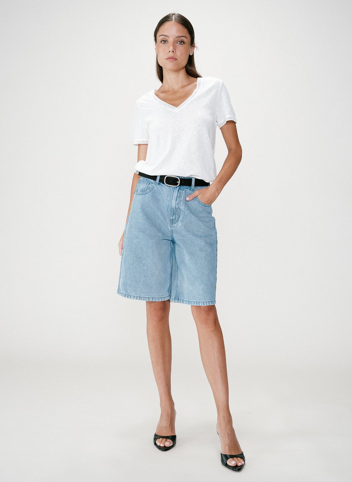 Basic cotton-mix T-shirt GRACE ET MILA White