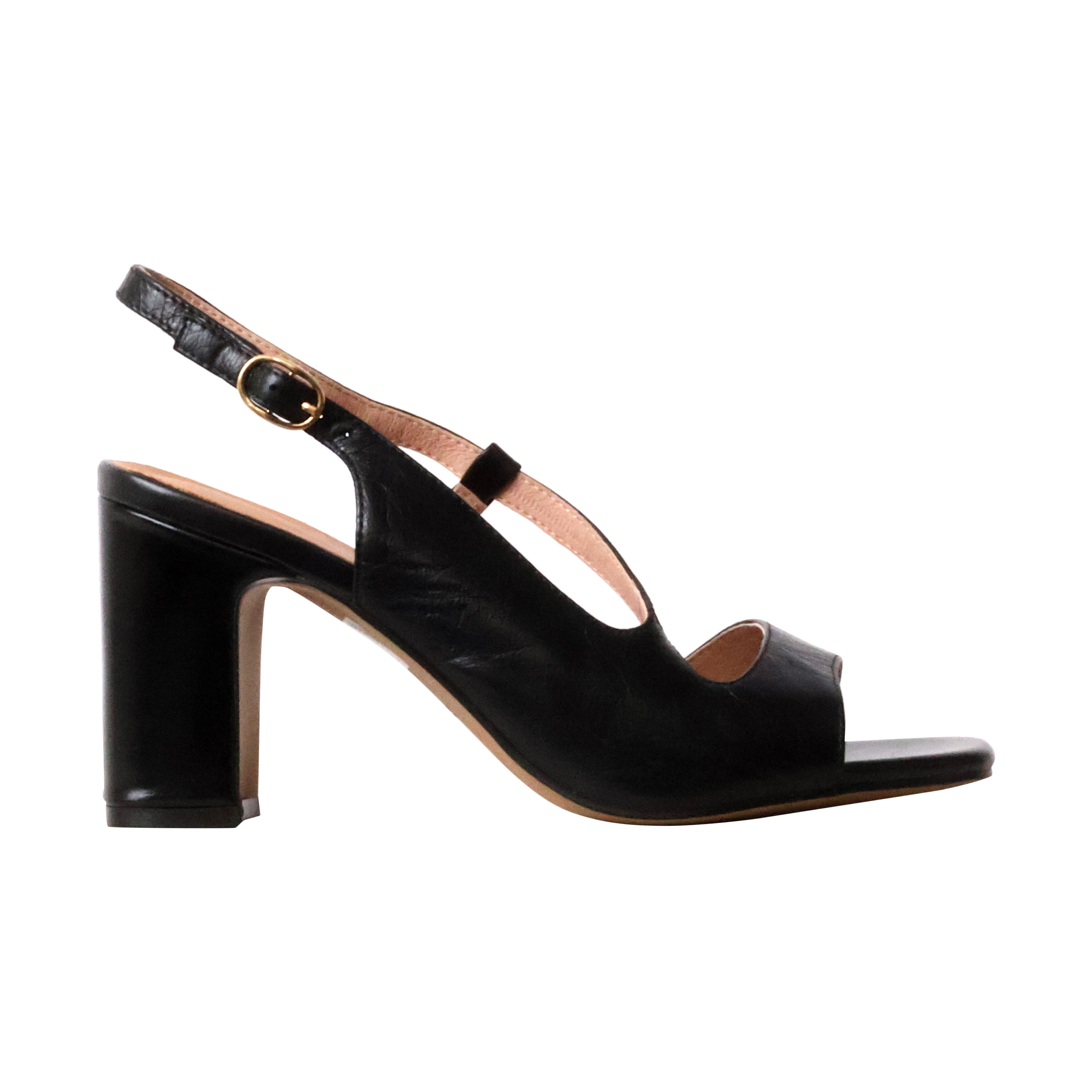 Suzanna leather high heel sandals EMILIE KARSTON Black