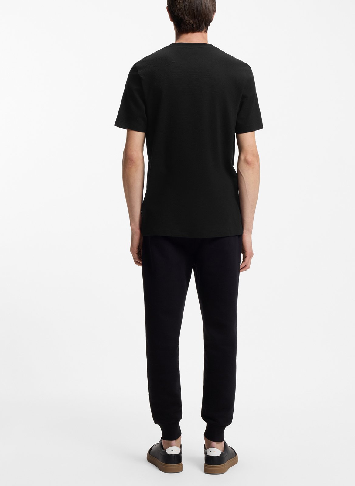 Cotton-mix regular-fit T-shirt with round neck BOSS Black