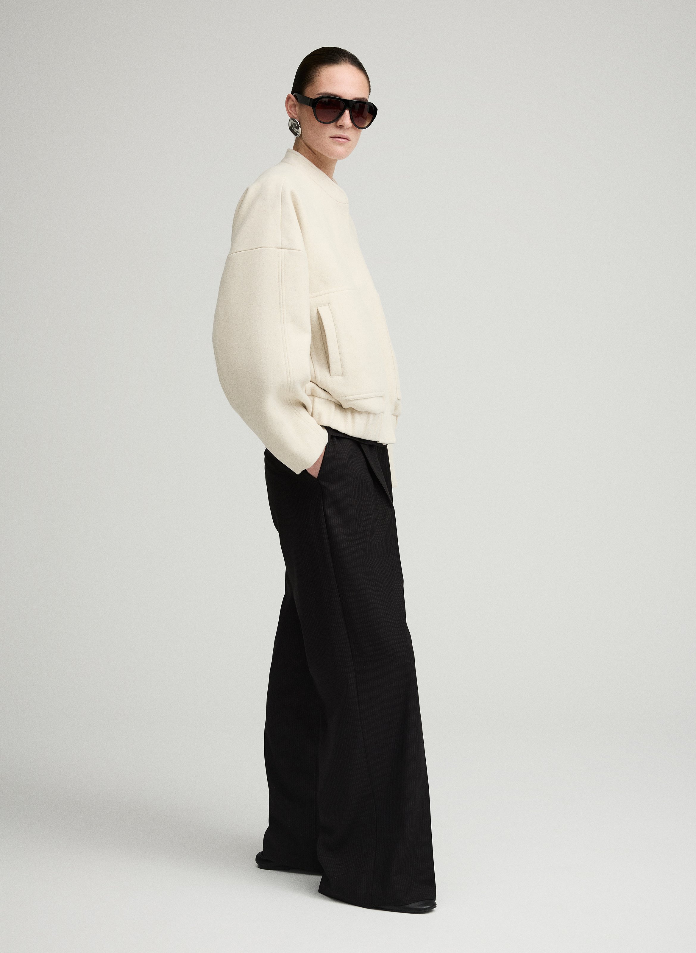Veste ample en laine mélangée ROUGE EDIT Beige