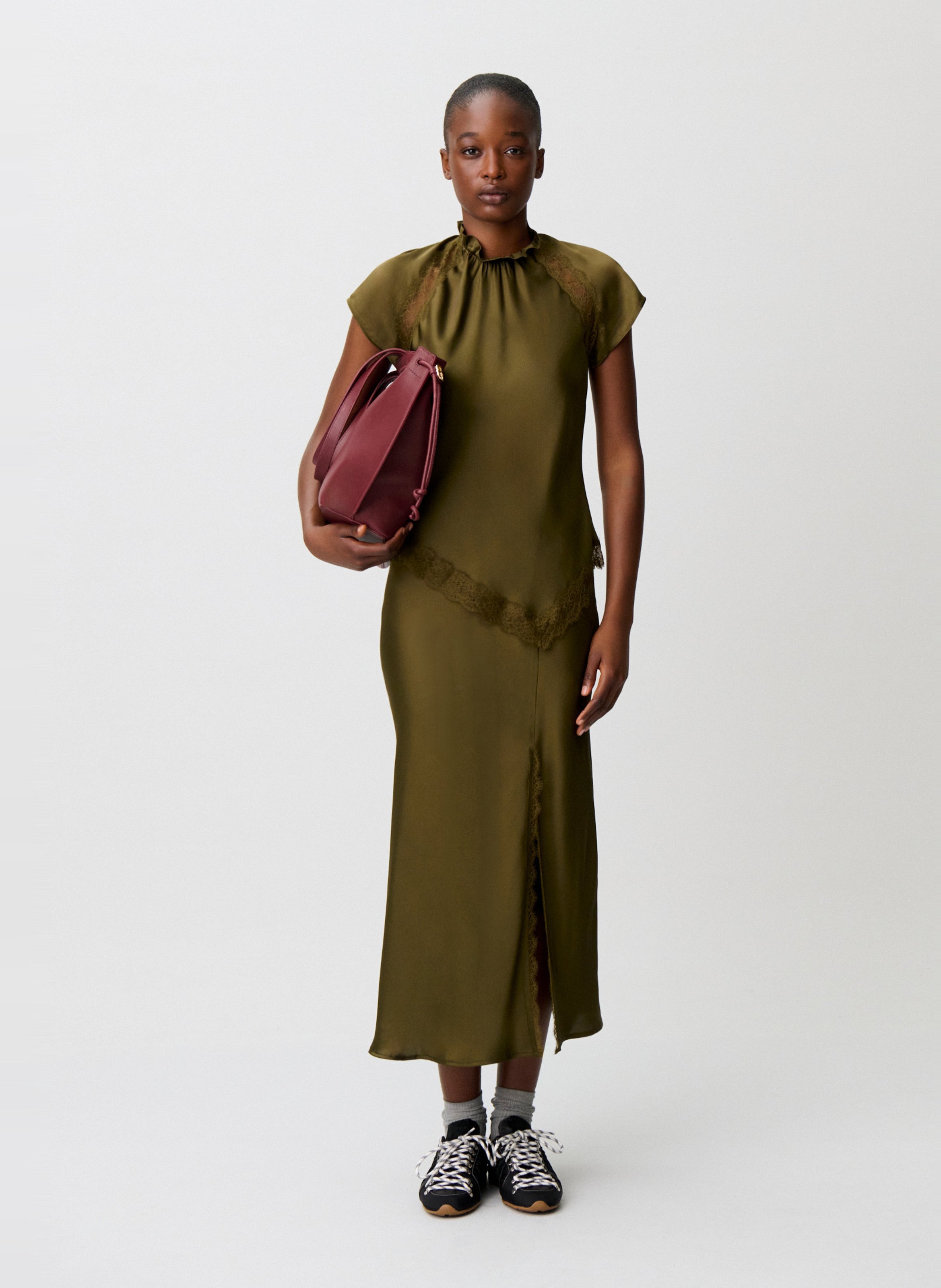 Satin fitted top CLAUDIE PIERLOT Brown