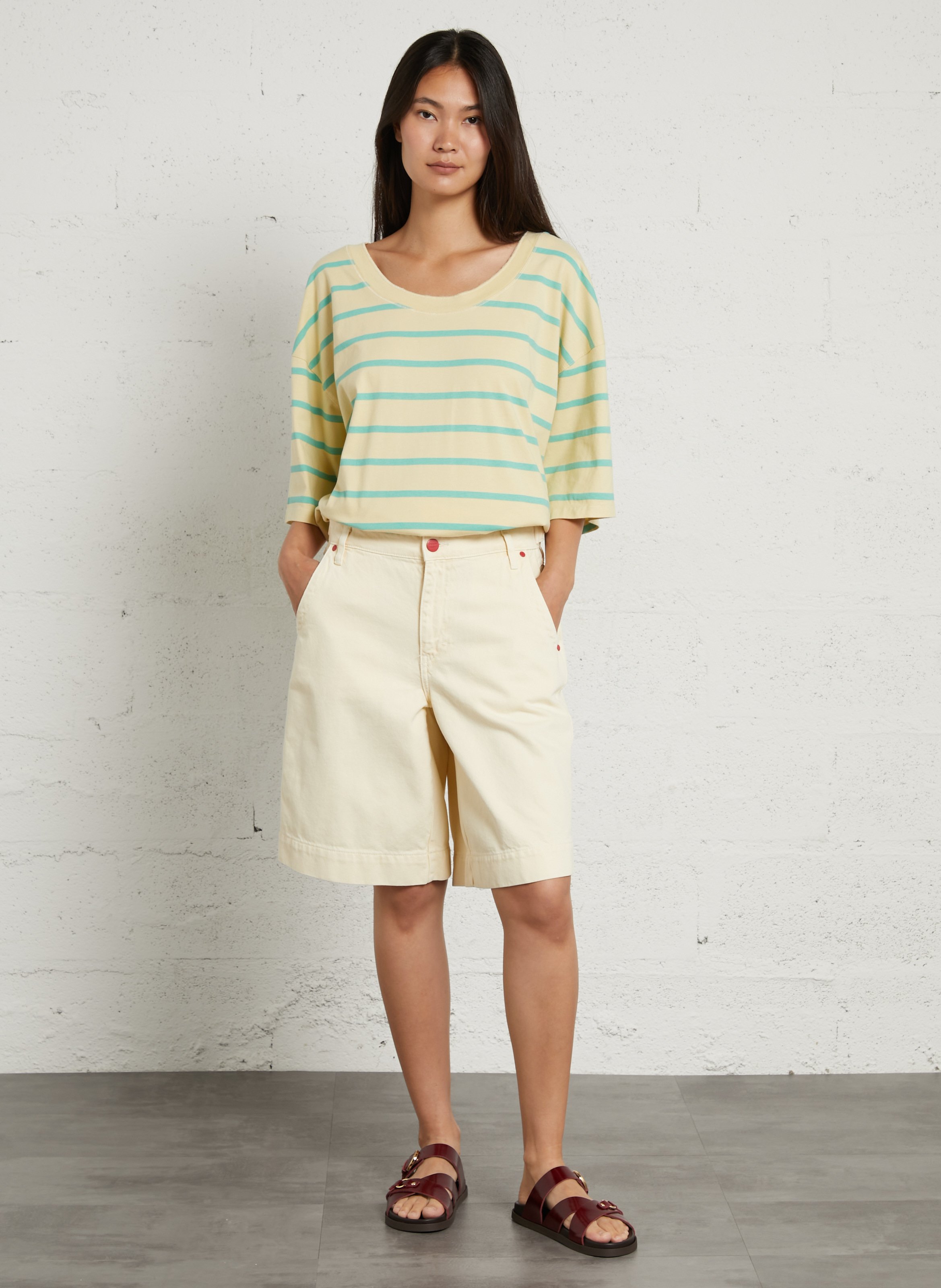 Short droit en coton bio DAMSON MADDER Jaune