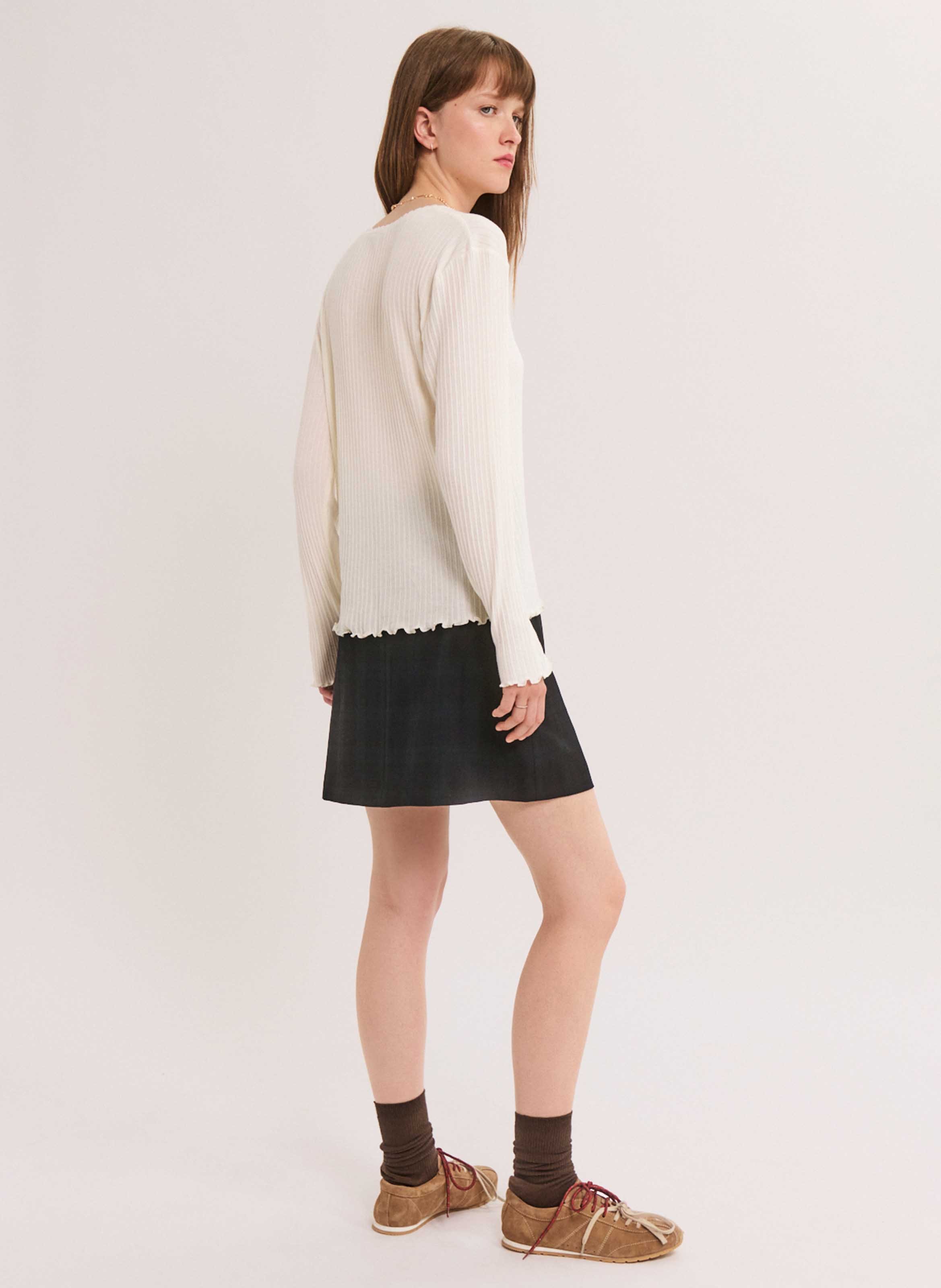 T-shirt met ronde hals - katoenblend PABLO Beige