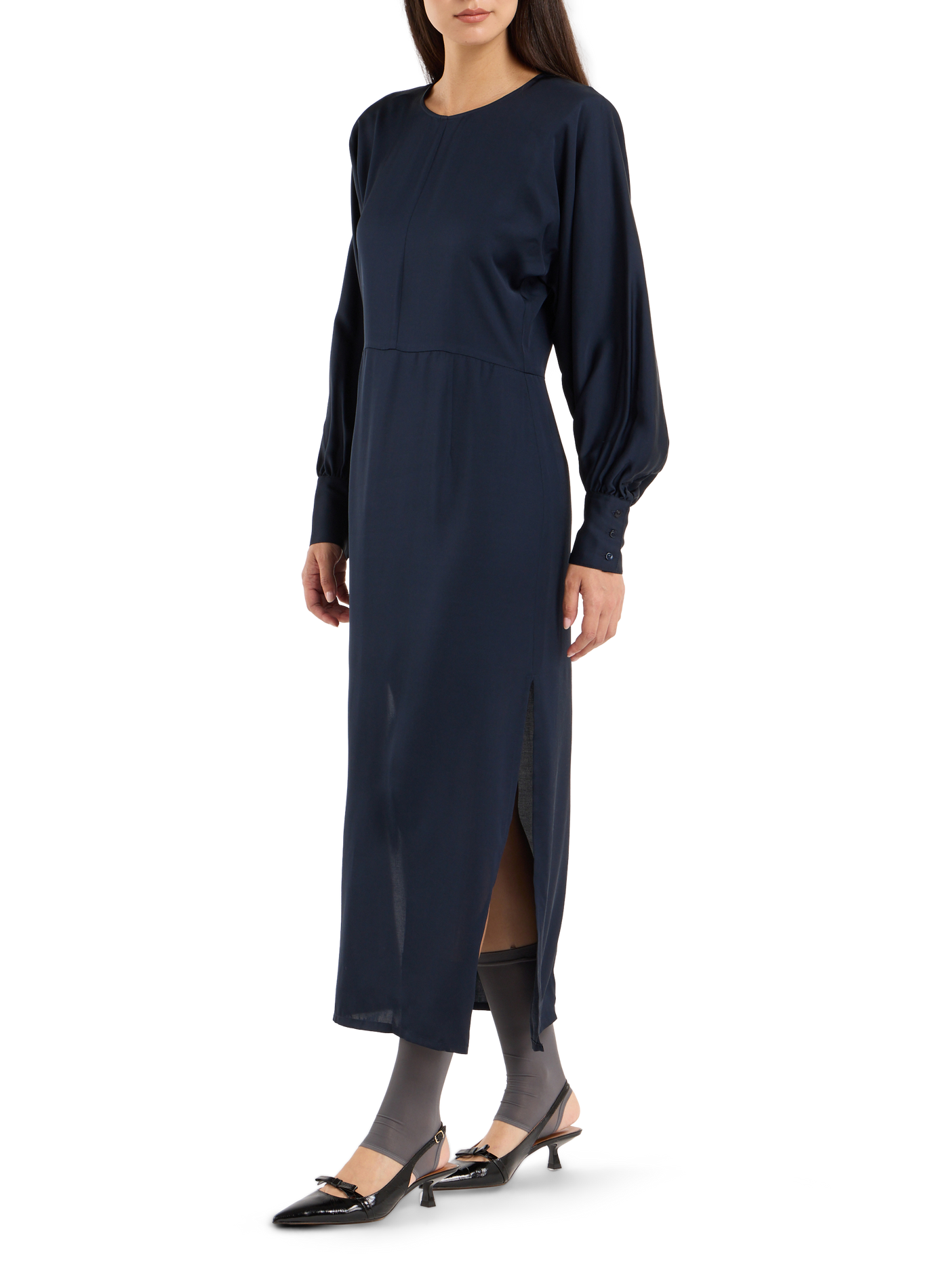 Long round-neck dress SAISON 1865 Blue