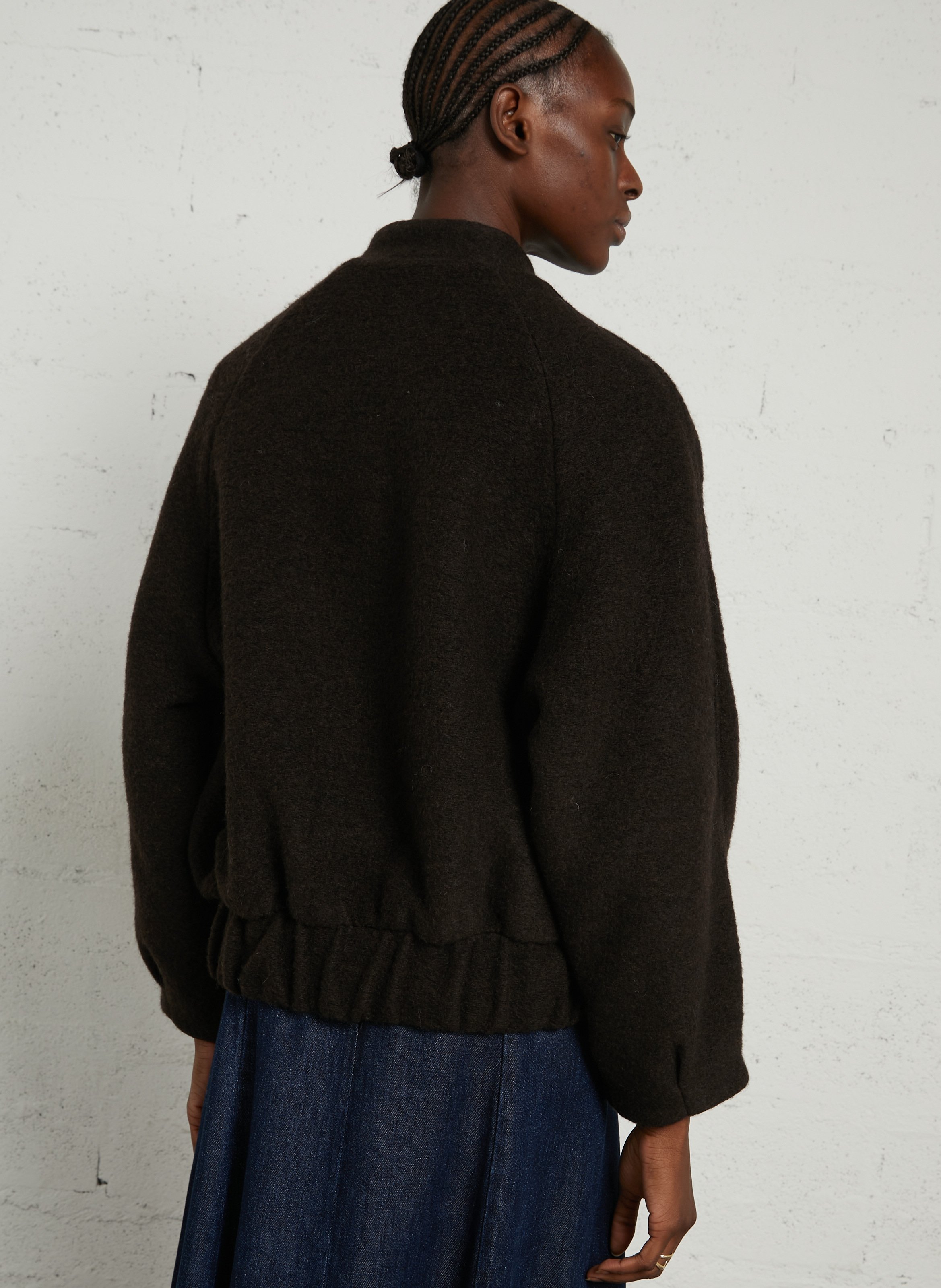 College-Jacke aus Wollmix DES PETITS HAUTS Braun