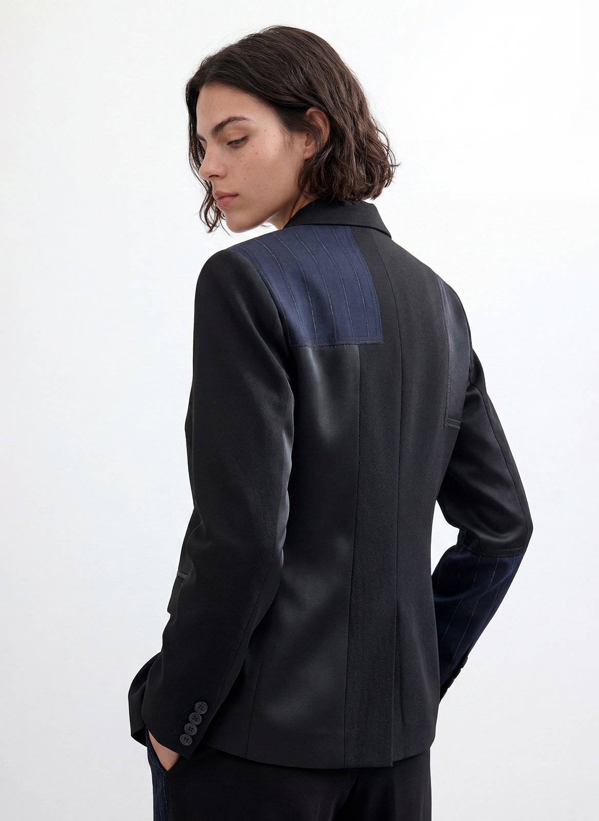 Veste col tailleur effet patchwork DESIGUAL Bleu