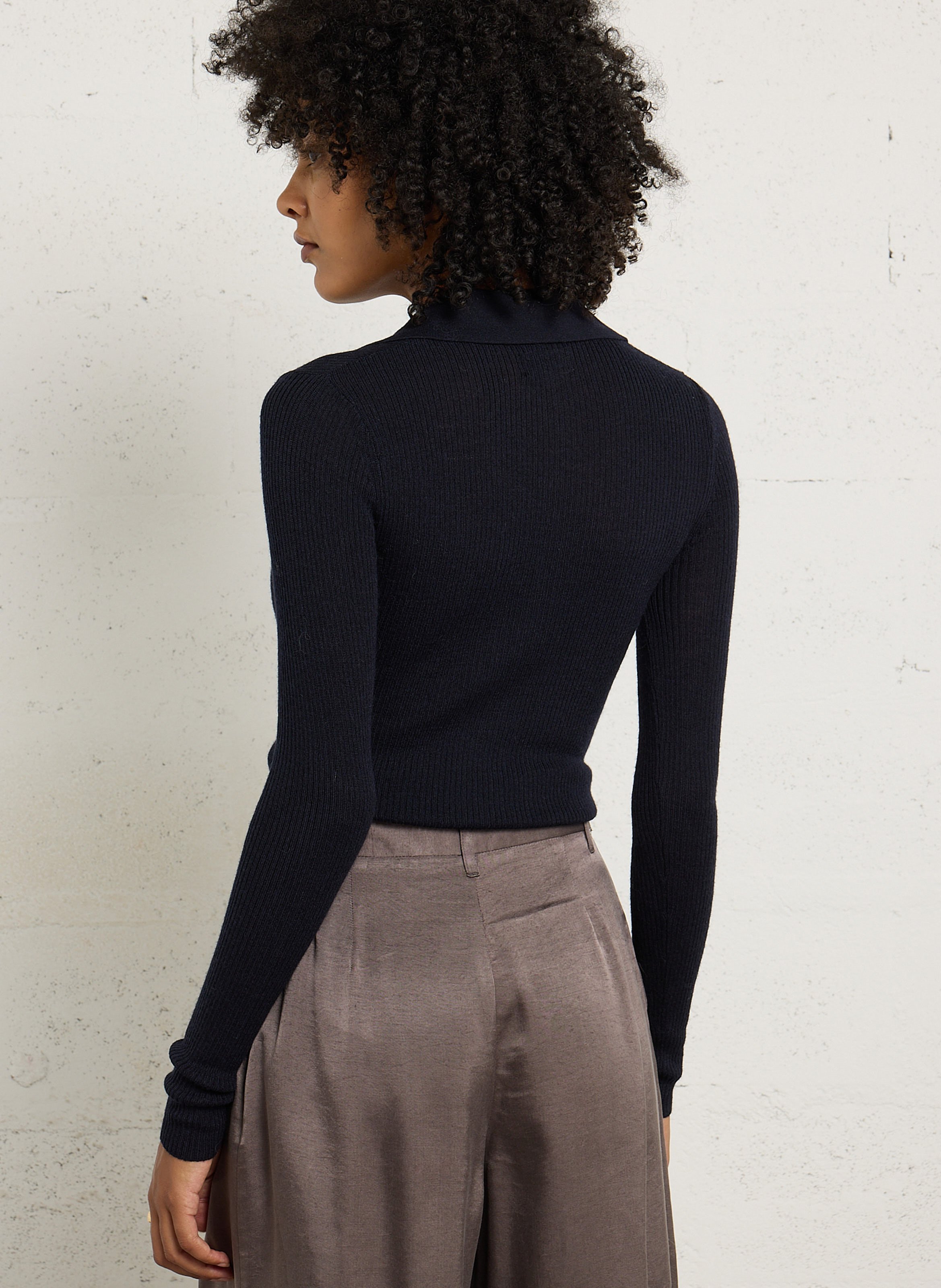 Pull moulant en laine mélangée HARTFORD Bleu