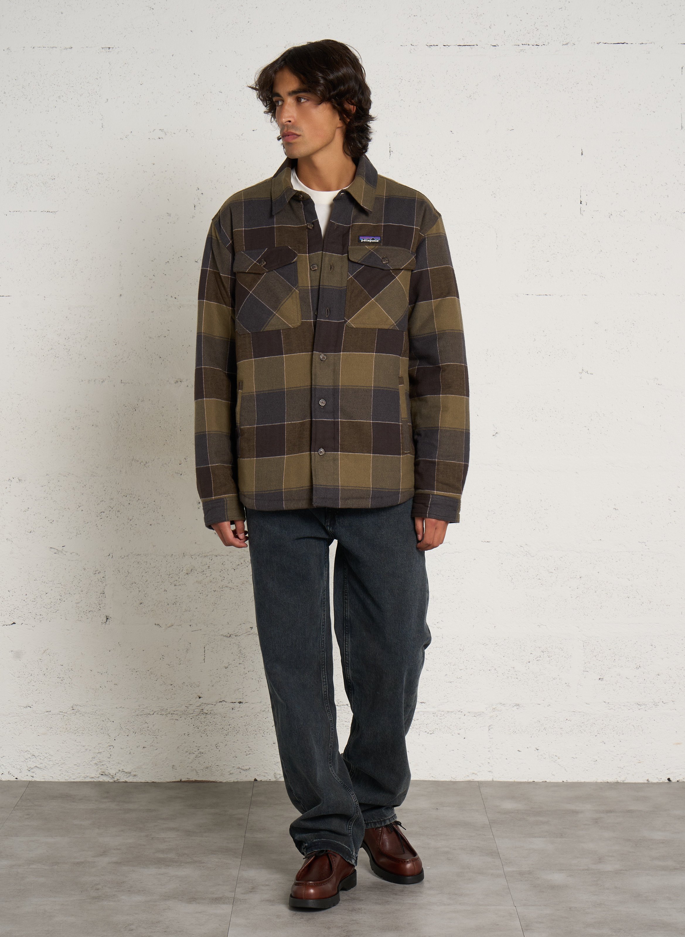 Checked straight shirt jacket PATAGONIA Green