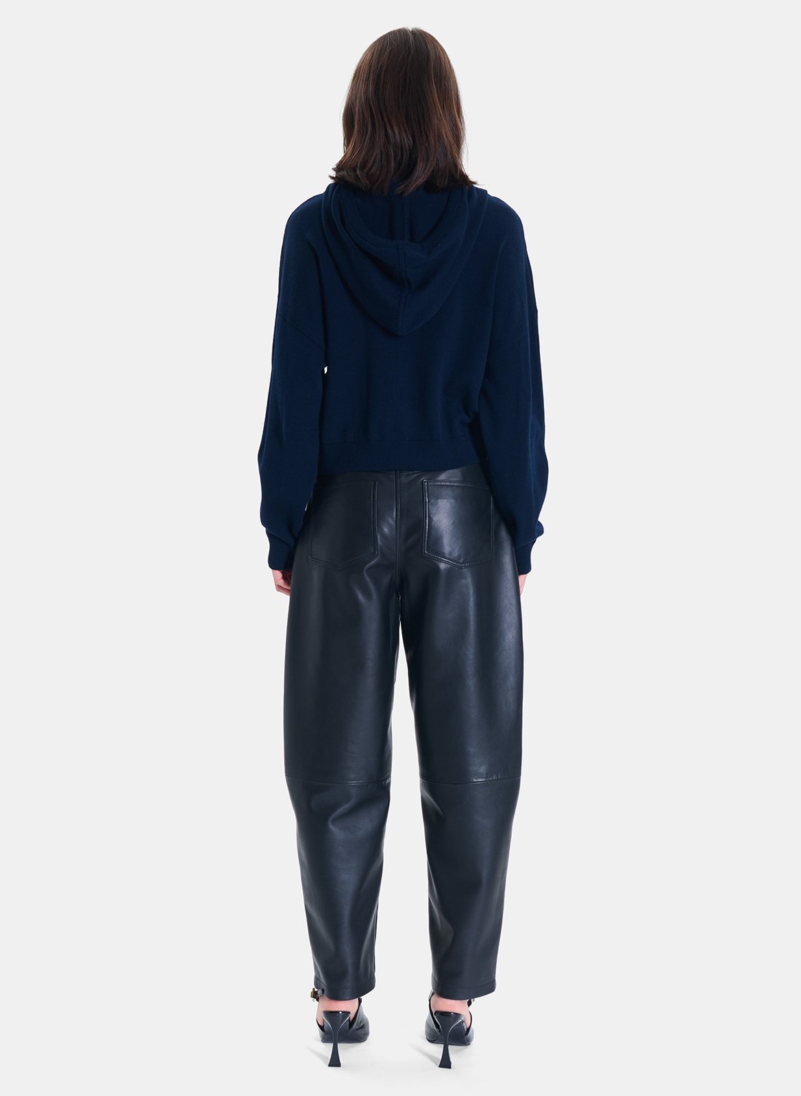 Pull ample à capuche en laine  ZAPA Bleu