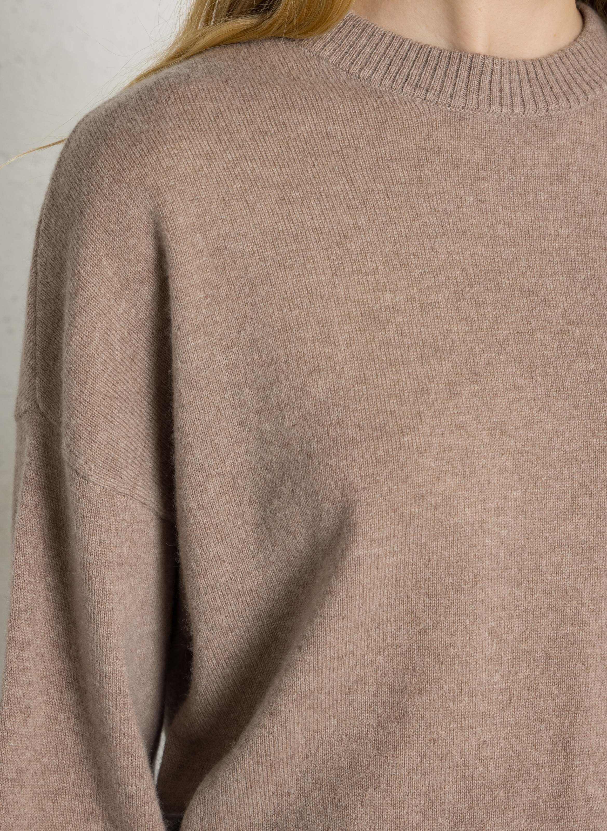 Ruimvallende trui van kasjmier met ronde hals SUD EXPRESS Beige