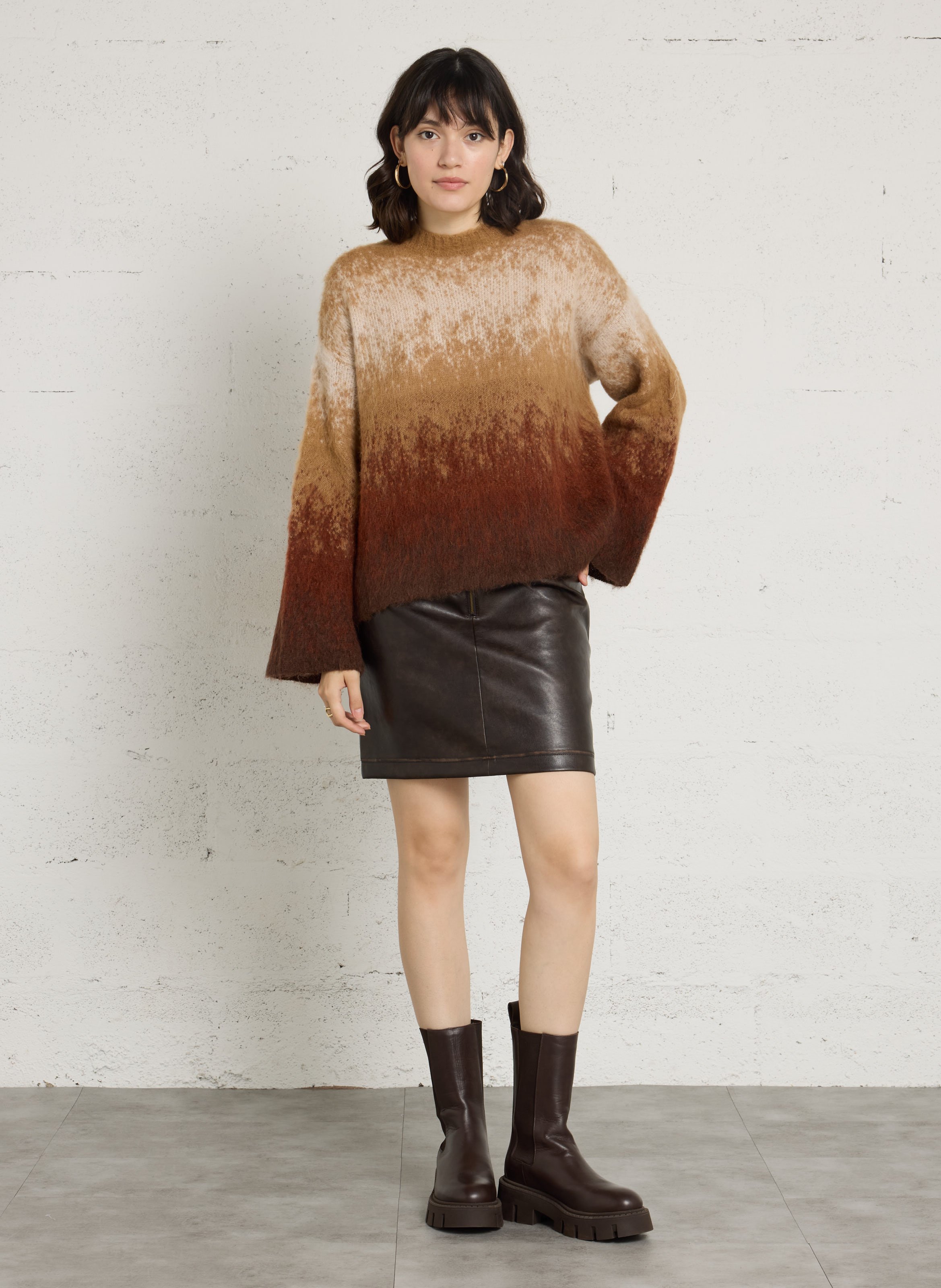 Pull ample col rond en jacquard  LIU JO Multicolore
