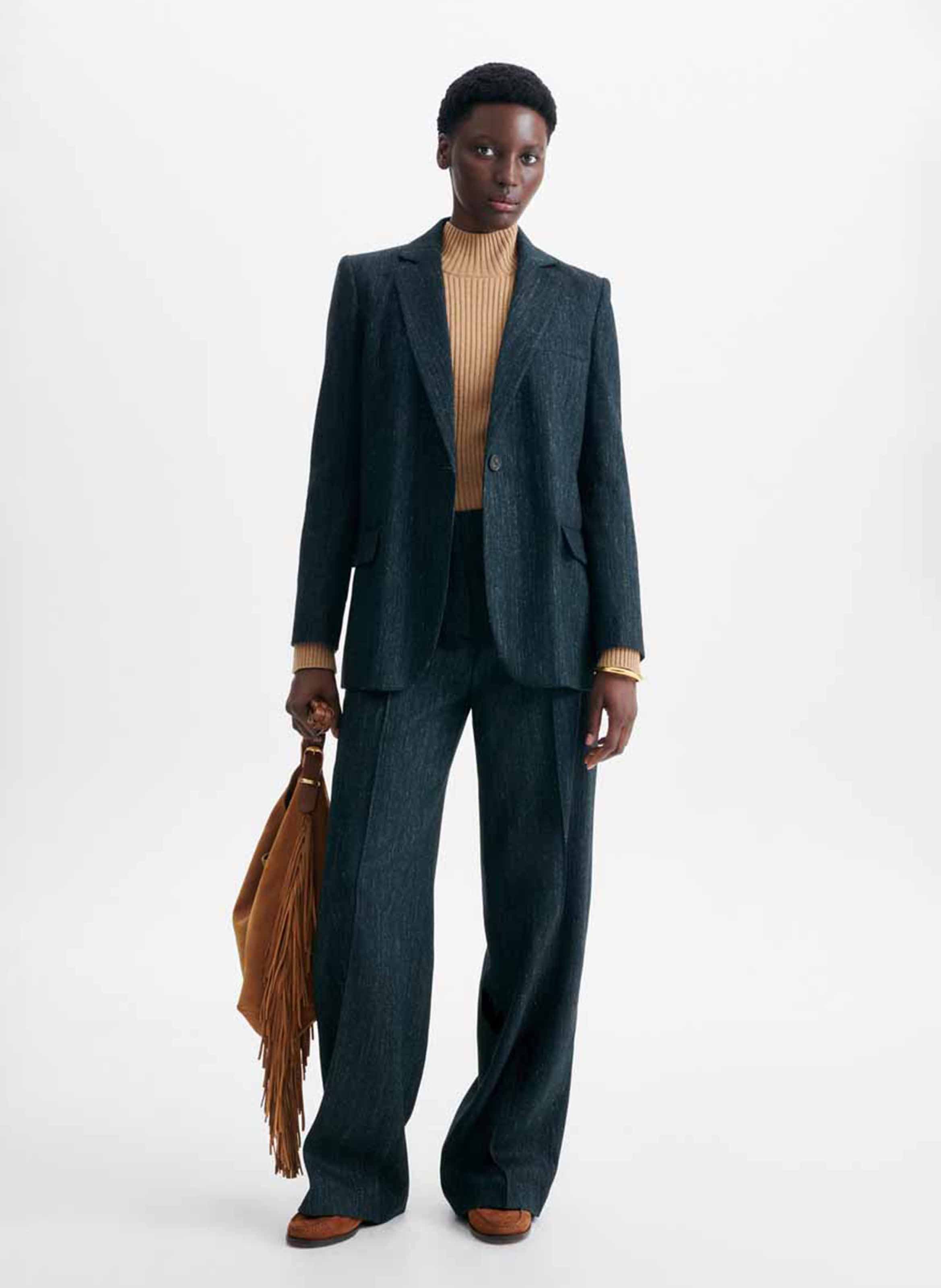 Veste col tailleur en laine mélangée VANESSA BRUNO Vert