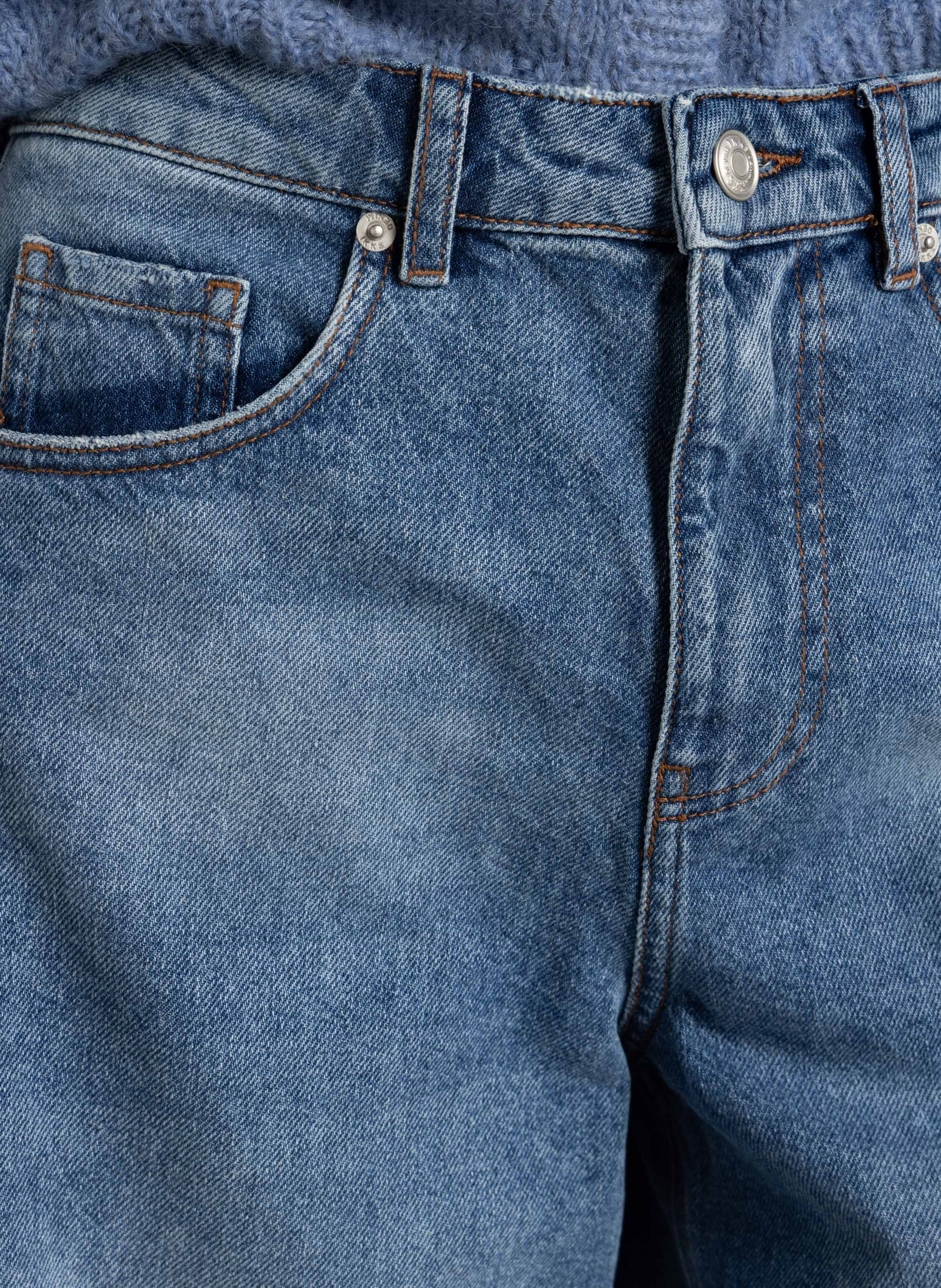 Wide cotton denim Bermuda shorts IKKS Blue
