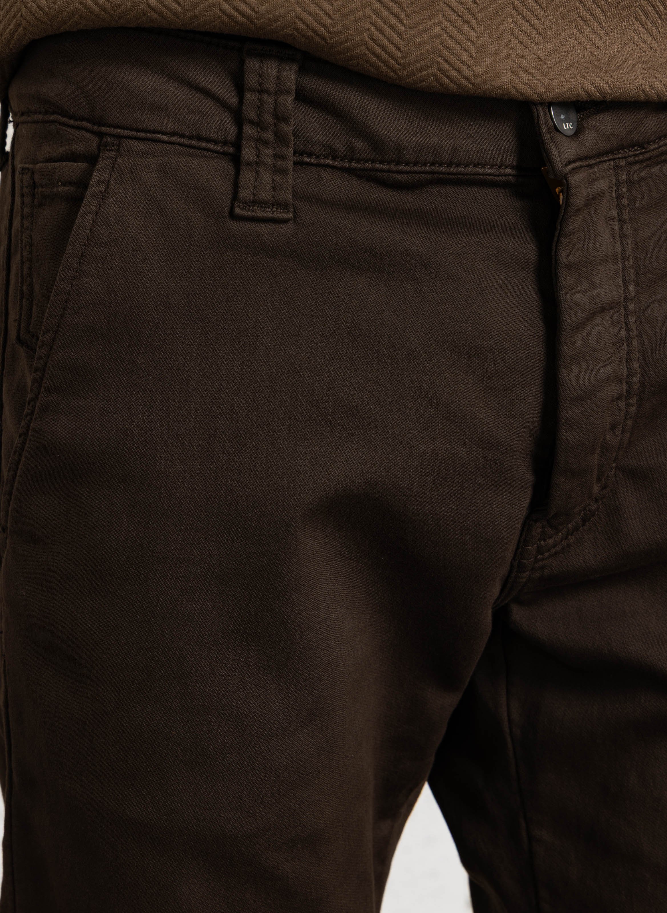 Slim-fit cotton-blend pants LE TEMPS DES CERISES Brown