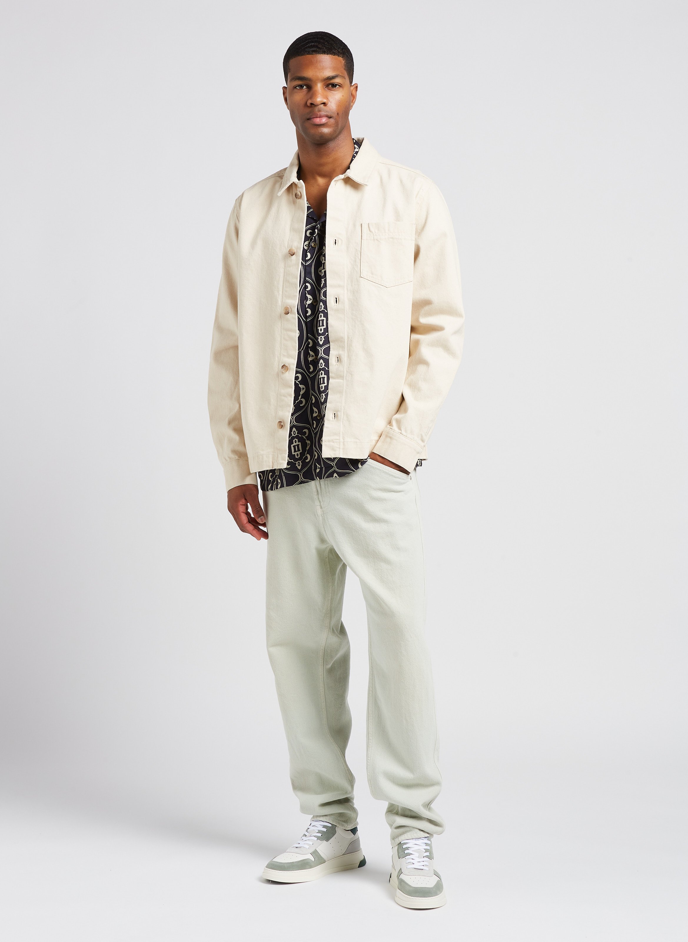 Organic cotton shirt with classic collar LES DEUX Beige