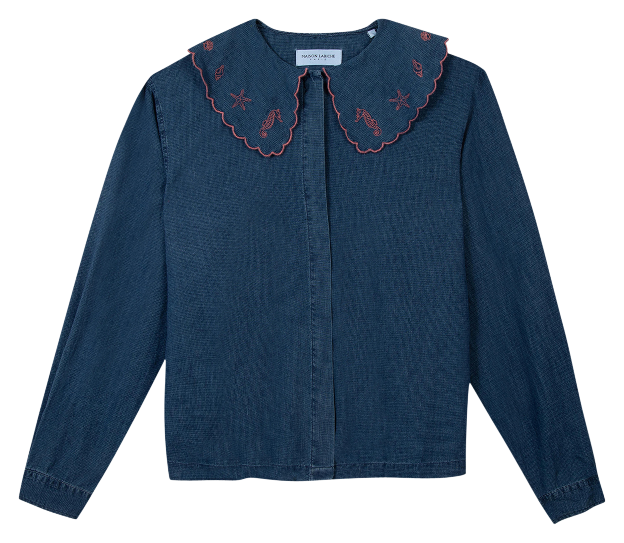 Chemise ample col claudine en coton  MAISON LABICHE Bleu