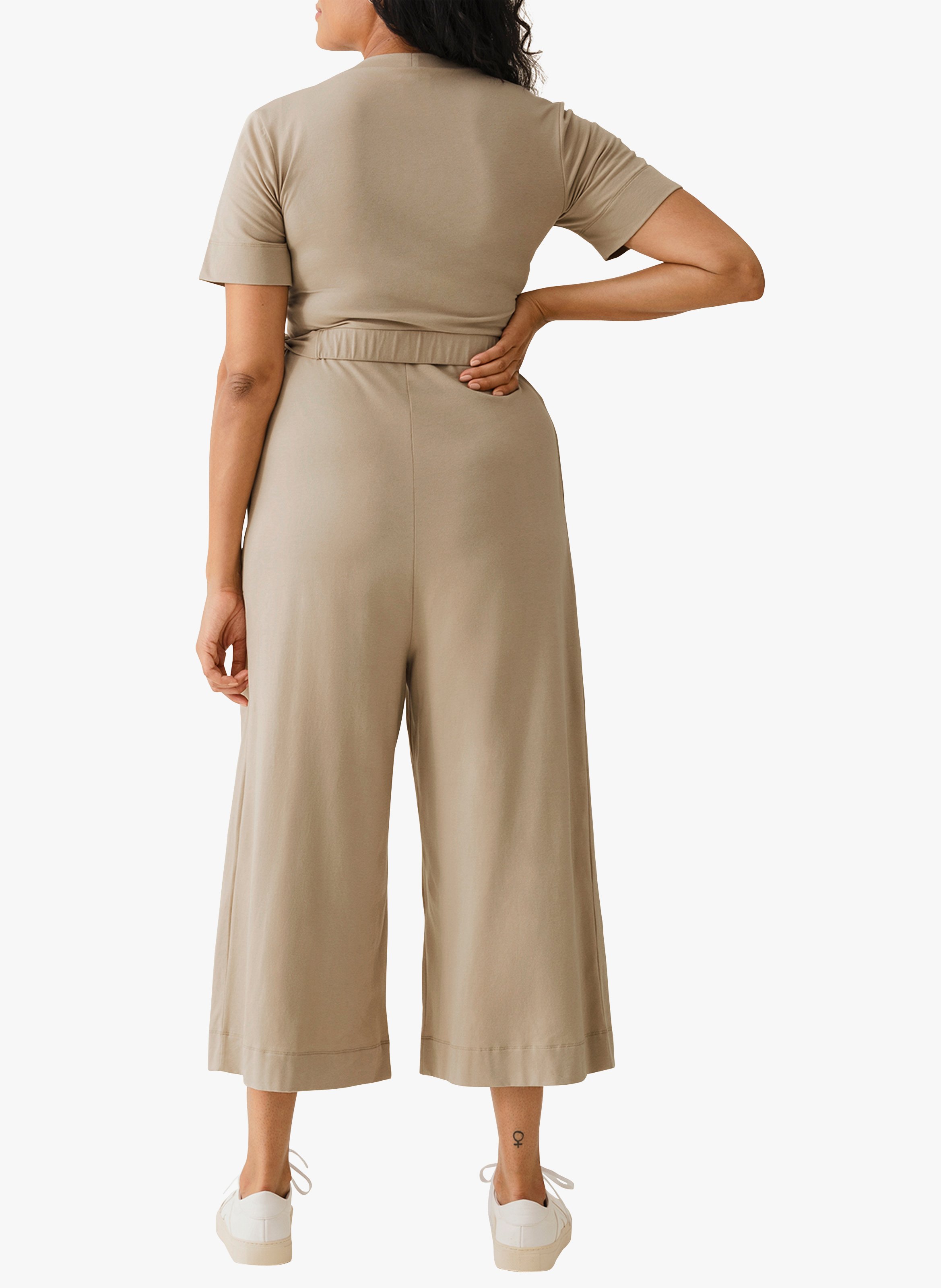 Combinaison col V en coton bio mélangé  BOOB Beige