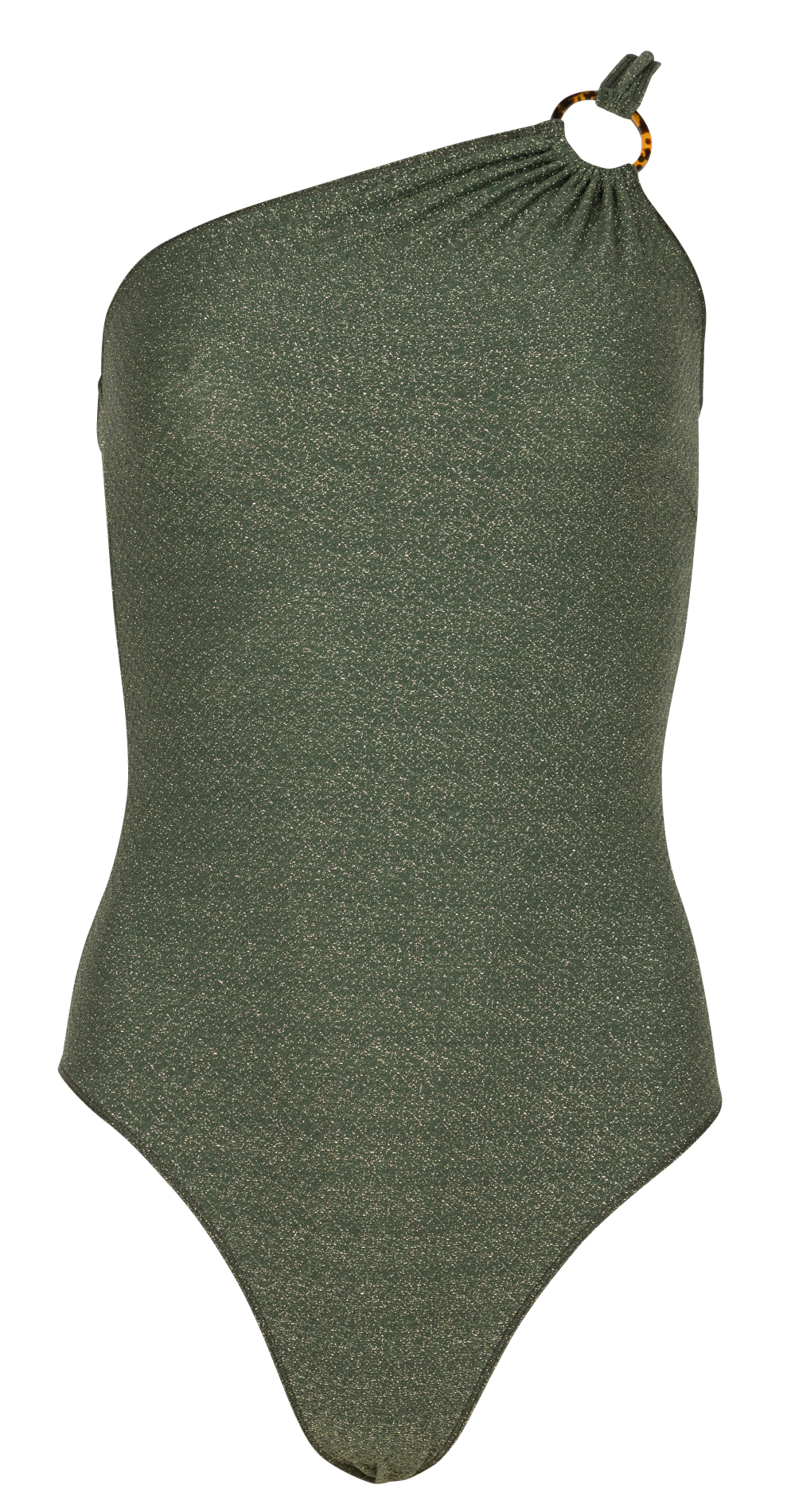 Asymmetric one-piece swimsuit LA NOUVELLE Khaki