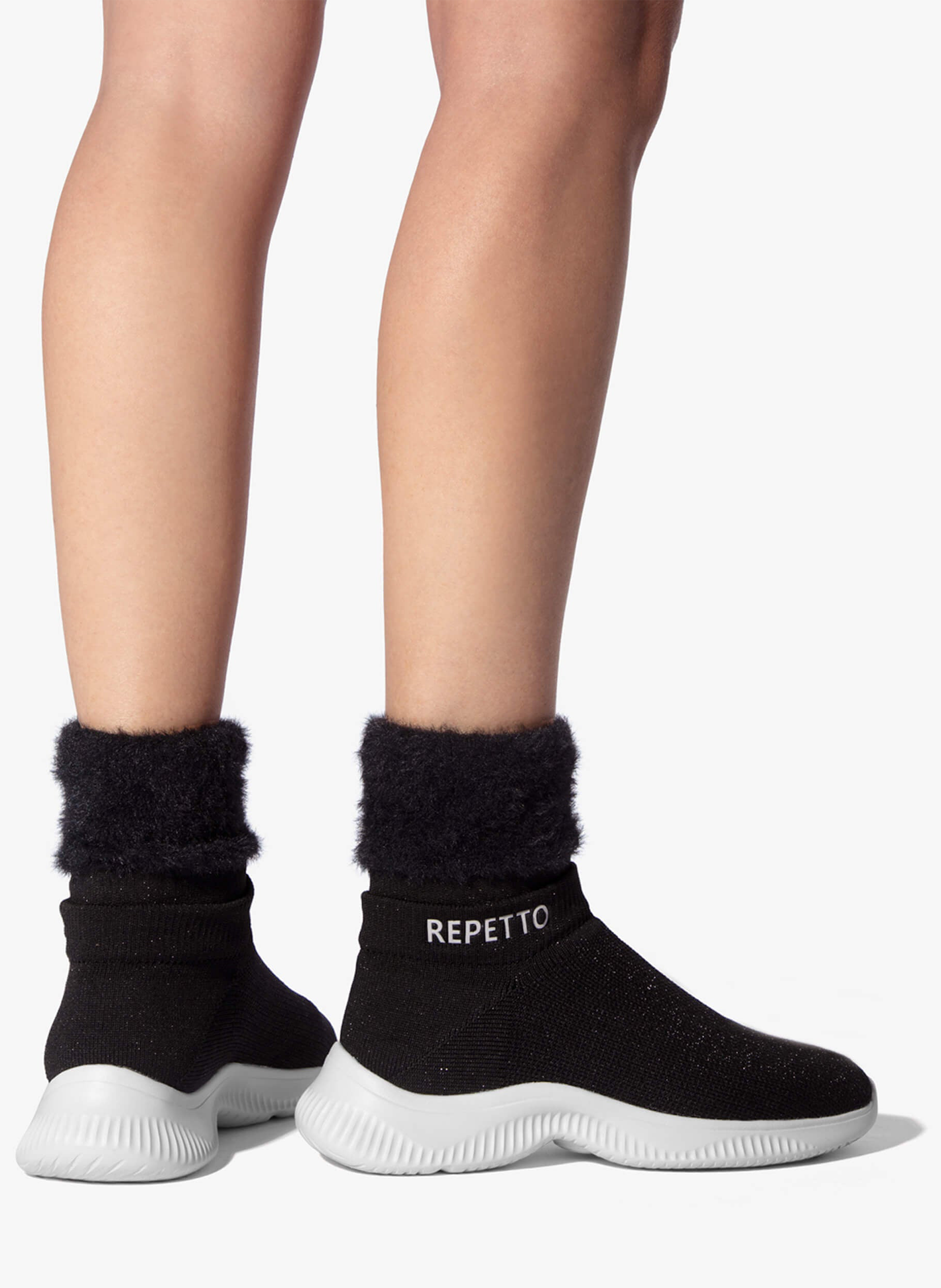 Stretch mesh sock-sneakers REPETTO Black
