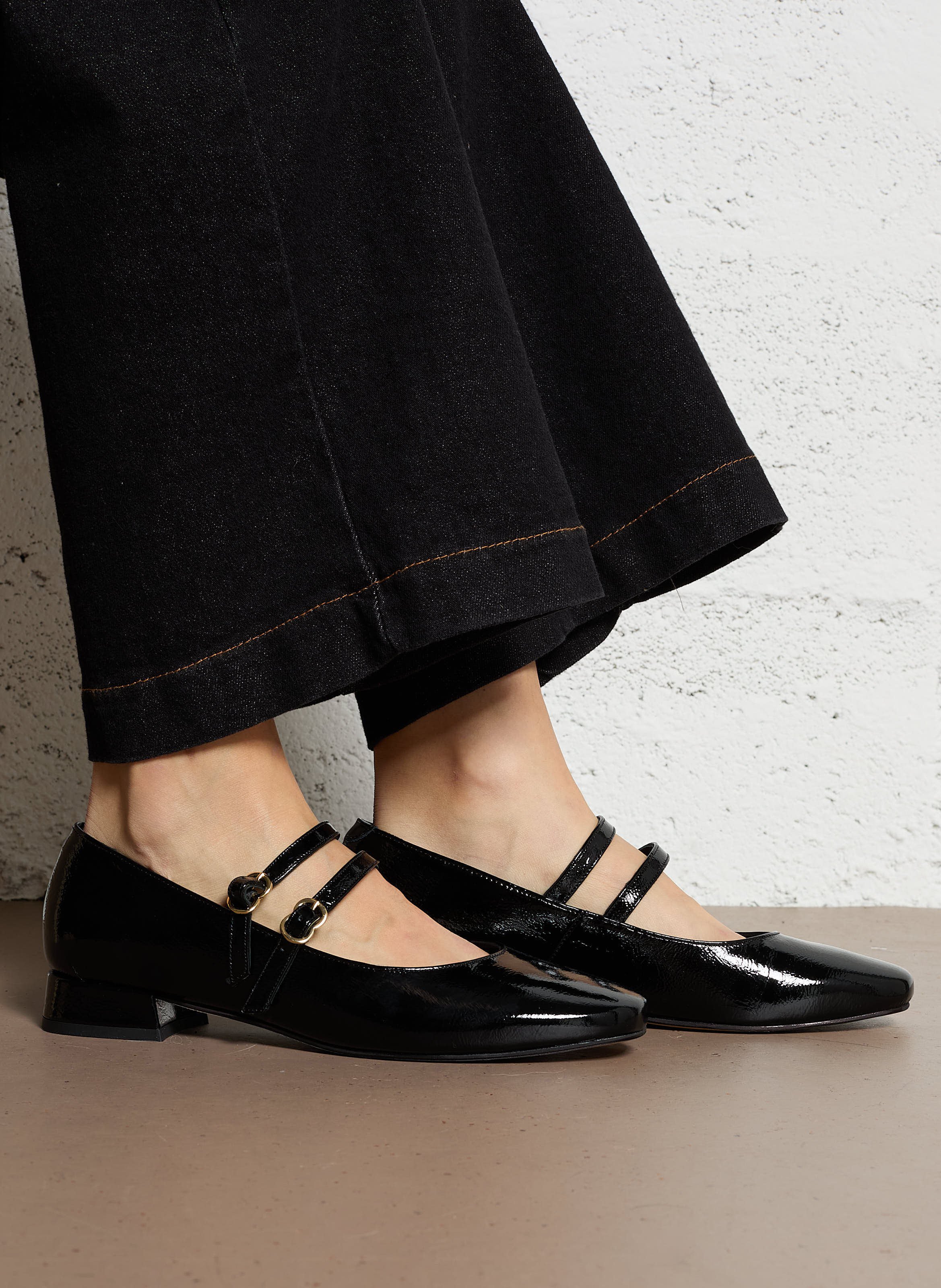 Babies en cuir  Noir