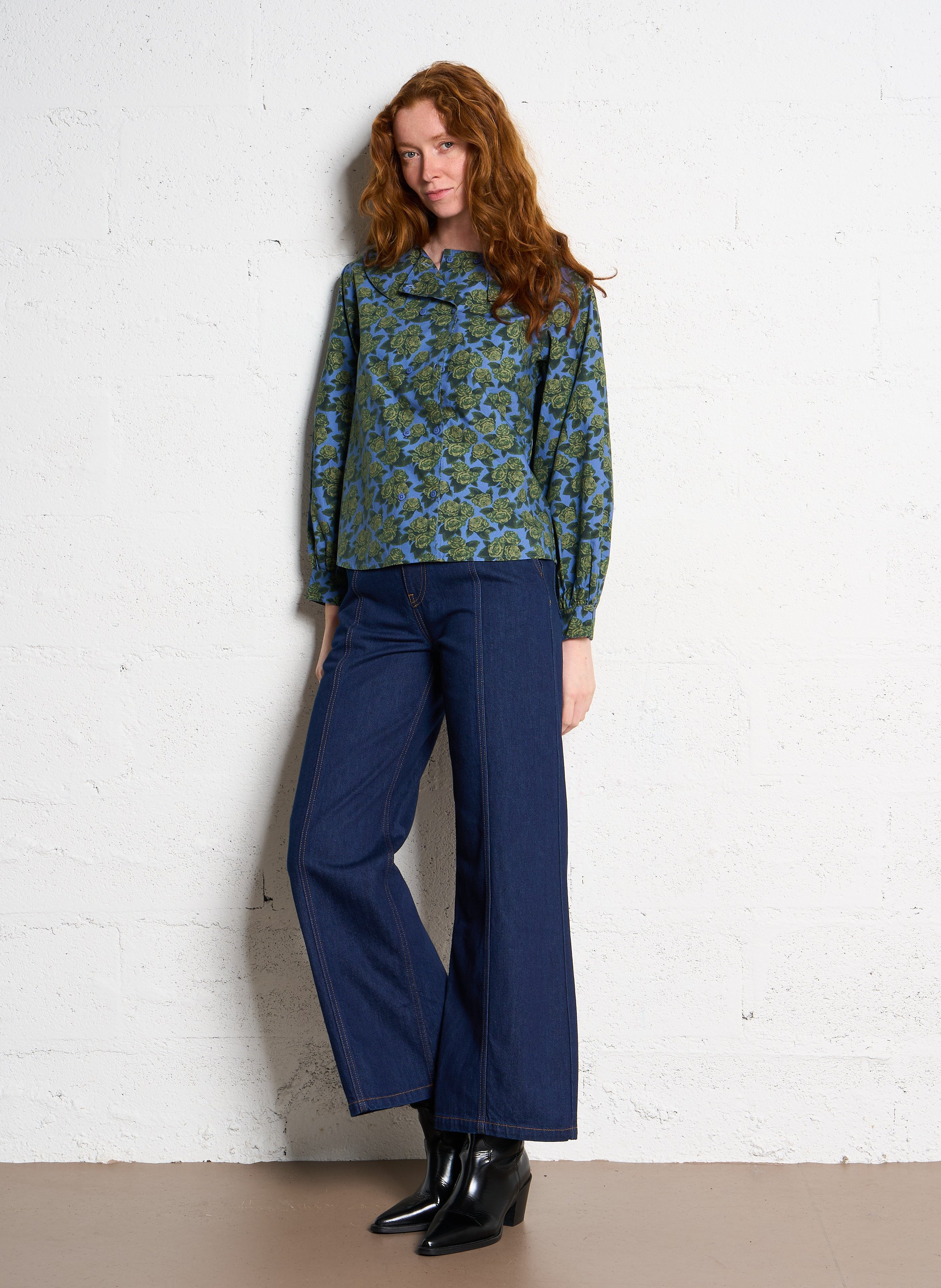 Jean brut droit en coton THE TINY BIG SISTER Bleu