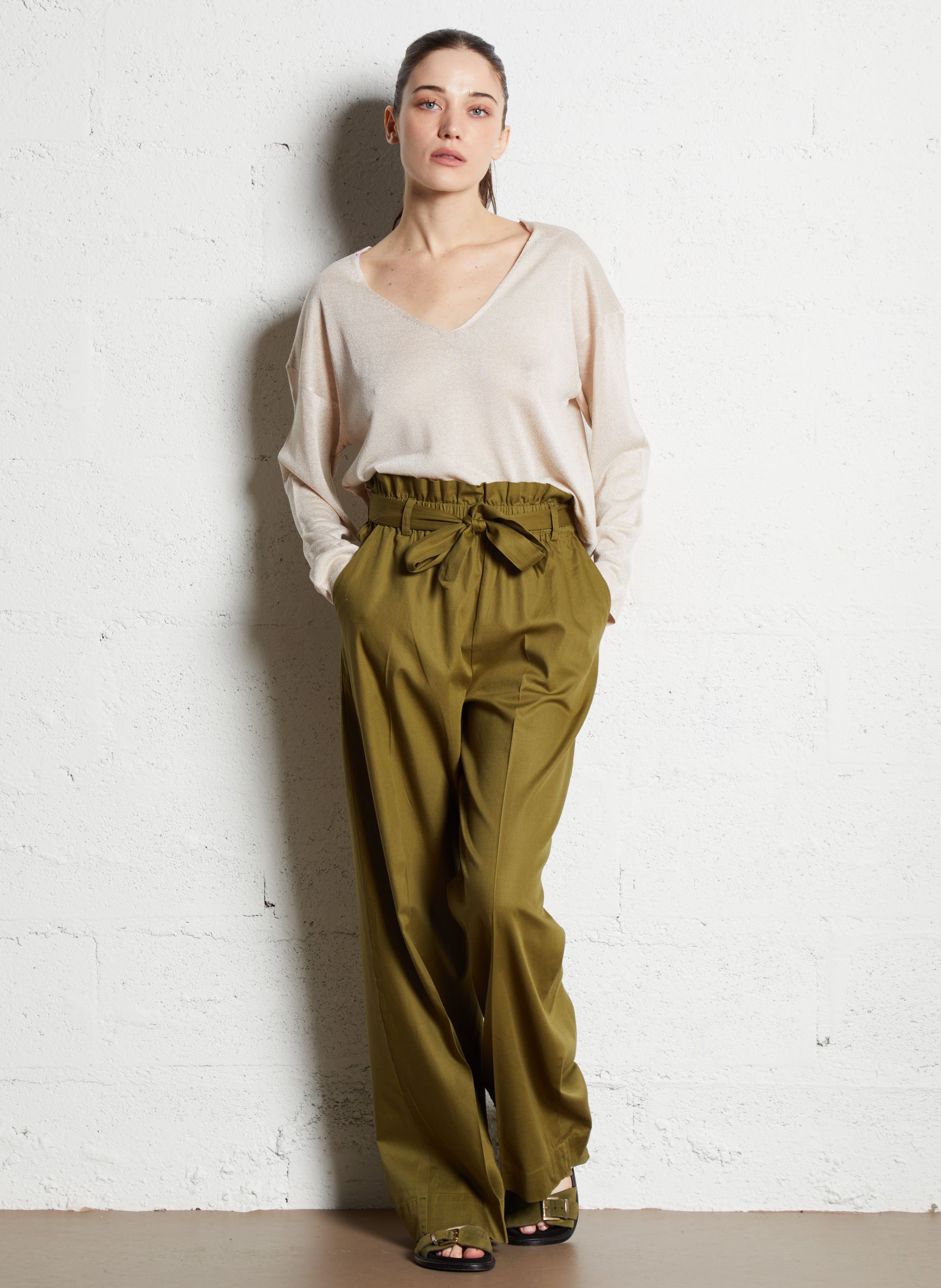 Pull ample col v  VILA Beige