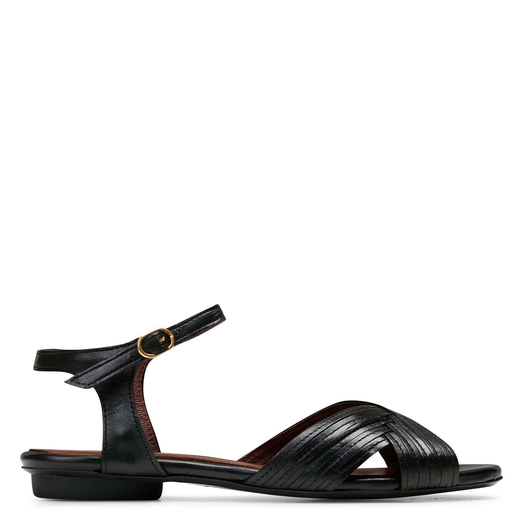 Sandales plates en cuir ANONYMOUS COPENHAGEN Noir