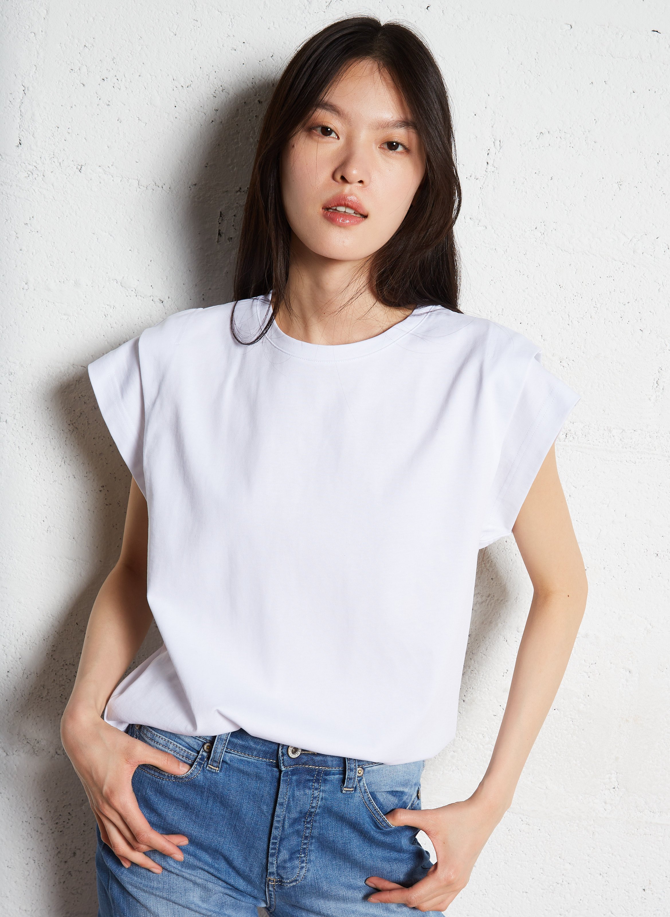 Straight cotton T-shirt BA&SH White