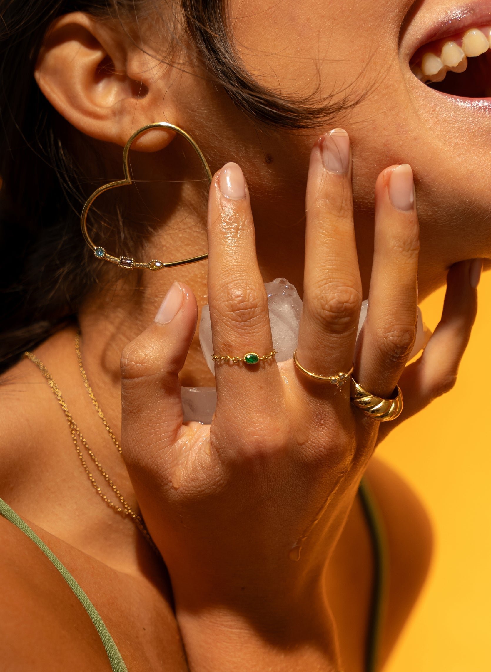 Oval chain ring AEC Paris Green