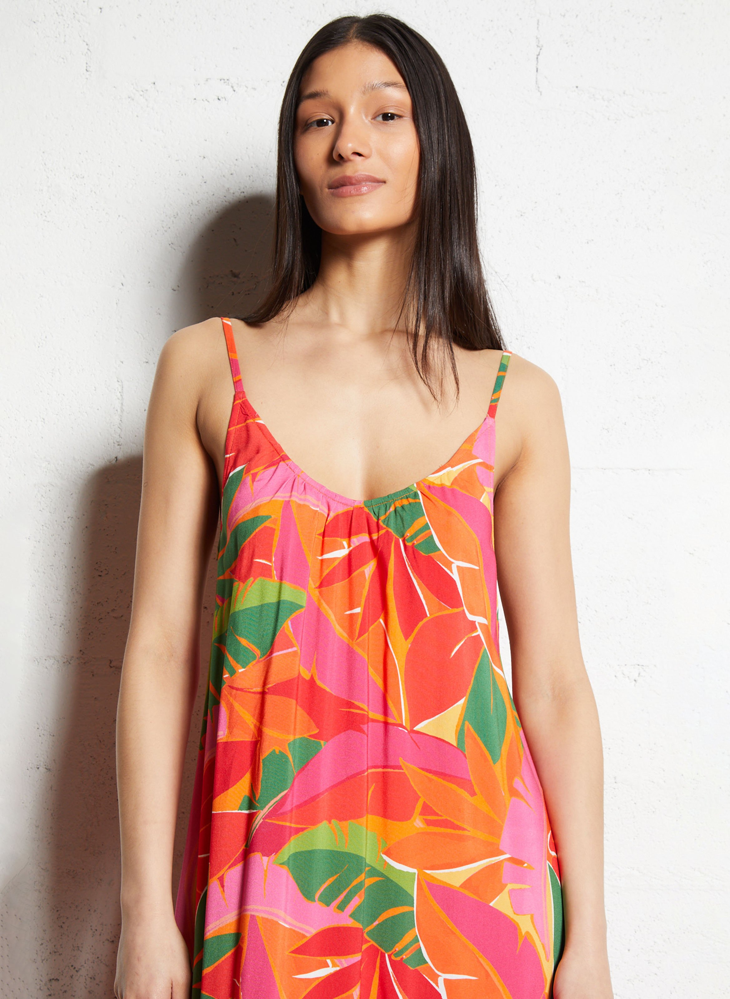 Lange jurk met print LA PETITE ETOILE Rood